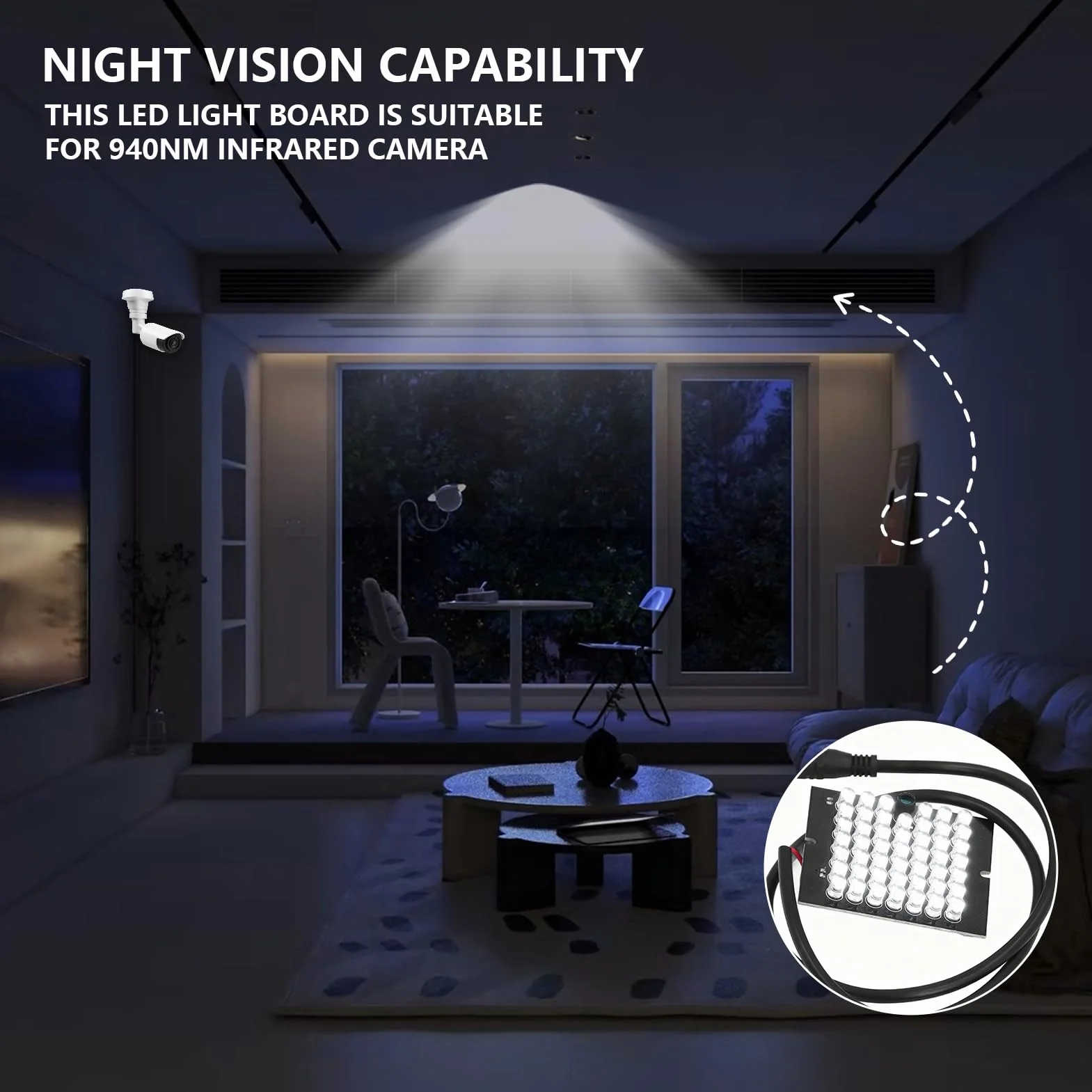 Lampada a infrarossi 940nm DC12V 48 LED CCTV Illuminatore per telecamera di sicurezza