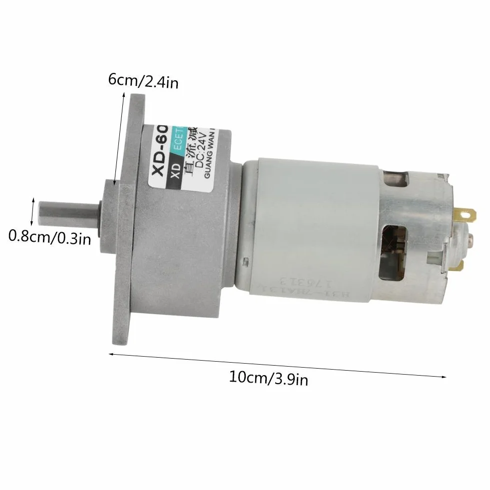 DC12V / 24V 35W Mini DC Motoriduttore a velocità regolabile in metallo Grande coppia motore CW/CCW(24V 30rpm)