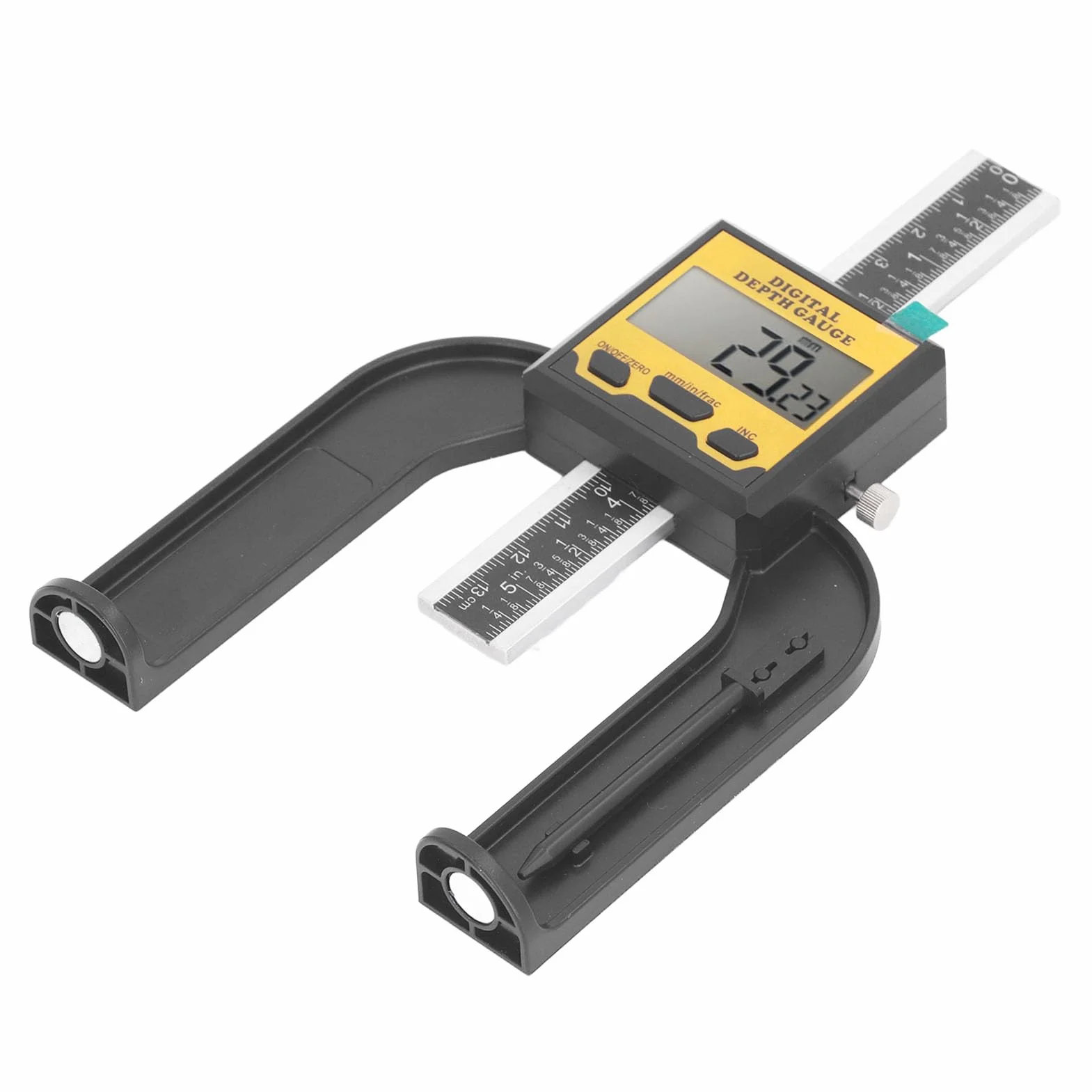 Misuratore di altezza digitale profondimetro con base magnetica 0,01 mm per tavolo router legno