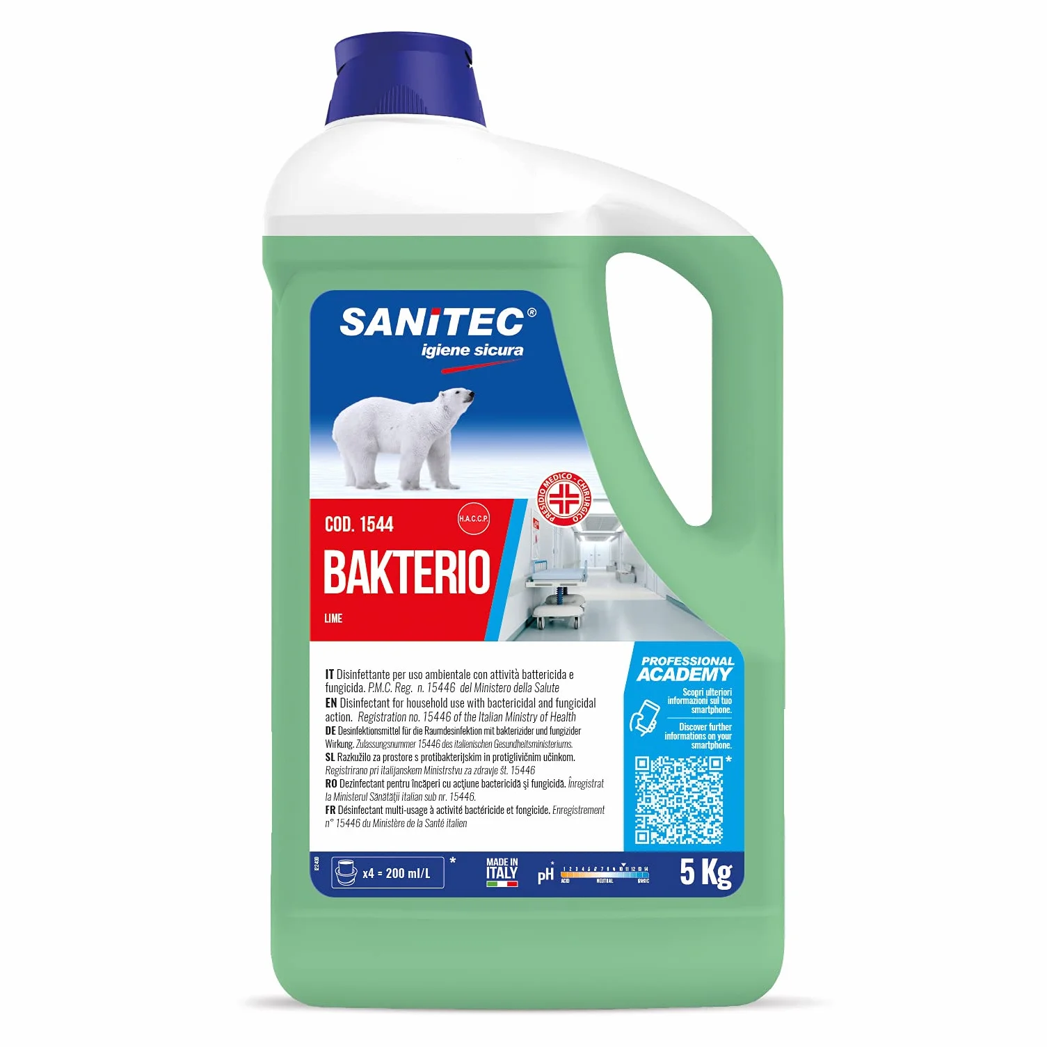 Disinfettante per Ambienti 5 kg Lime e Mandarino Bakterio