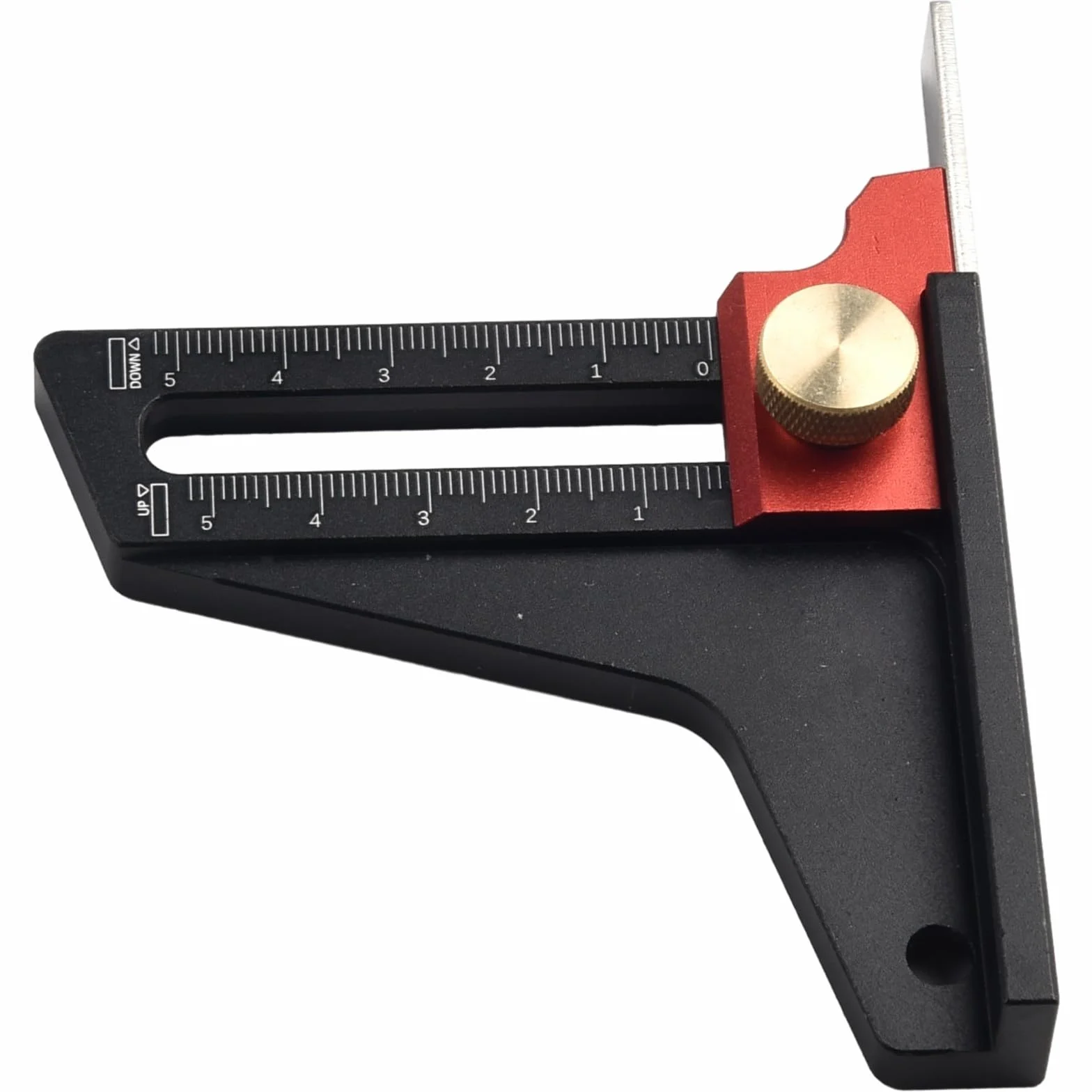 Strumento di misurazione profondità altezza lega alluminio scala metrica 0-55 mm per sega regolazione macchina lavorazione legno