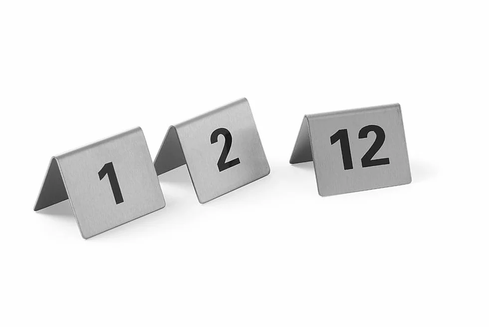 HENDI 663844, Numeri da tavolo, Numero 1, 12, 50 x 35 x (h)40 mm