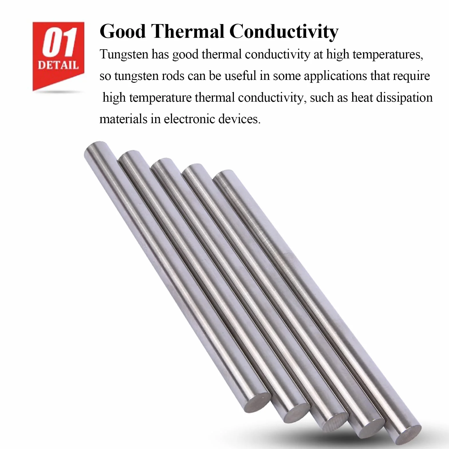 Barra Di Tungsteno 100 Mm Diametro 5 Mm per Industria Elettronica e Aerospaziale
