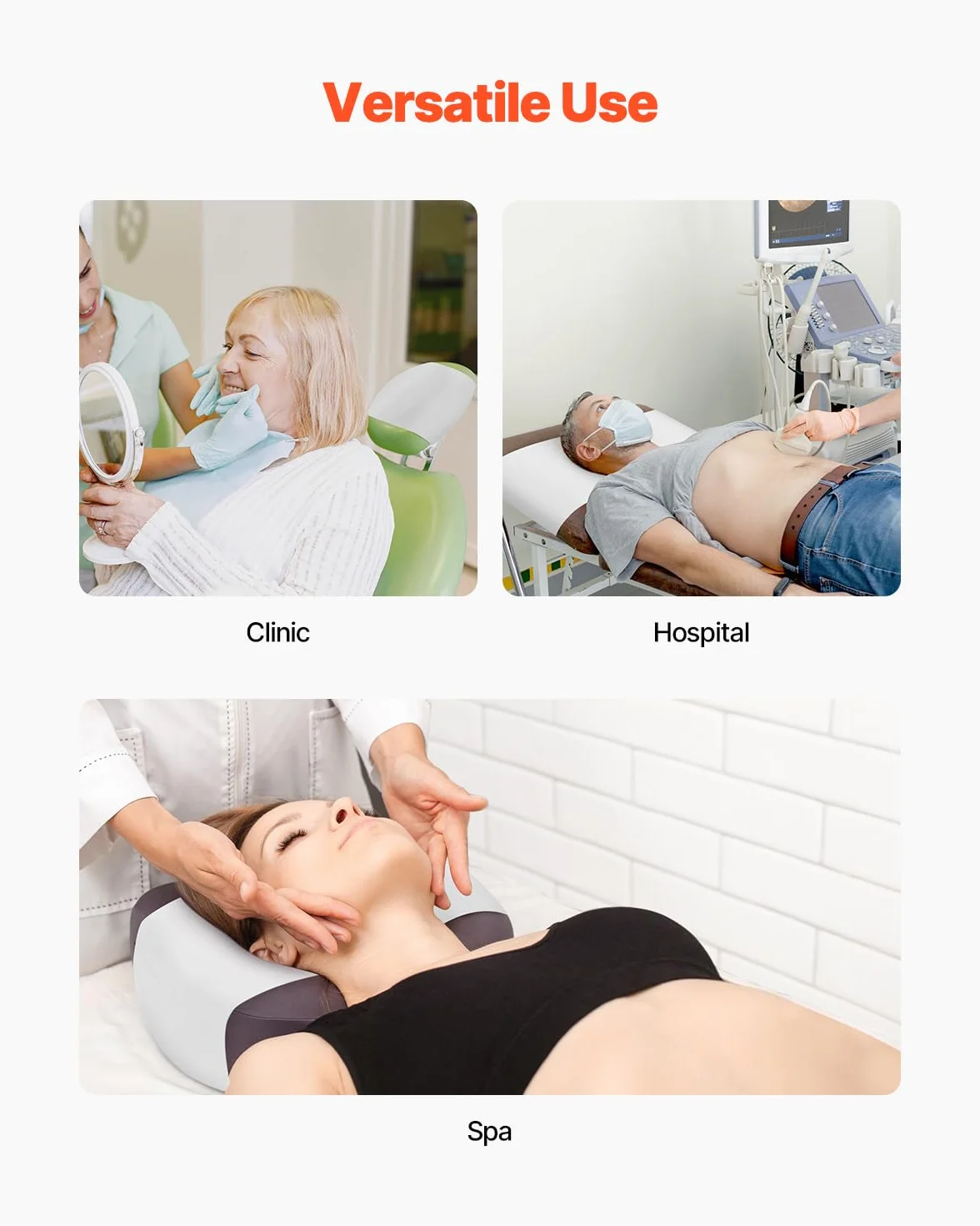 VEVOR Rotoli Carta Poggiatesta 25 Pezzi 21,6 cm x 68,9 m Monouso Visita Medica Superficie Liscia Bianco