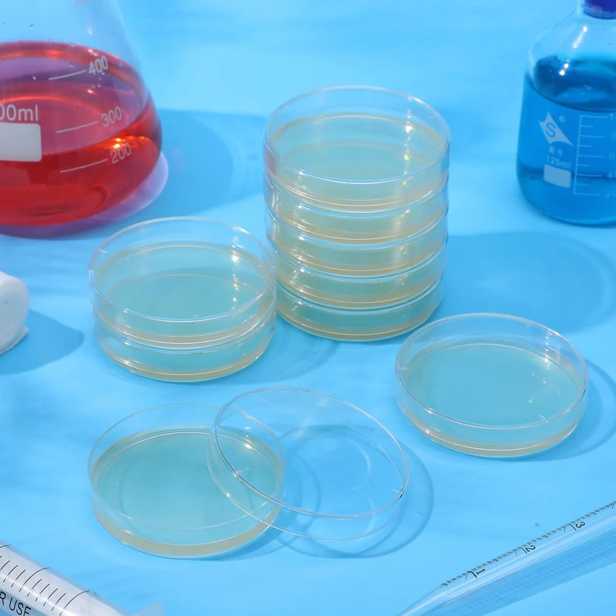 ULTECHNOVO Kit Di Progetti Scientifici Per Microbiologia 10 Pezzi Piastre Di Agar Pre-Versate Piastre Di Petri Per Imparare La Microbiologia Progetto Educativo Per La Della Scienza.