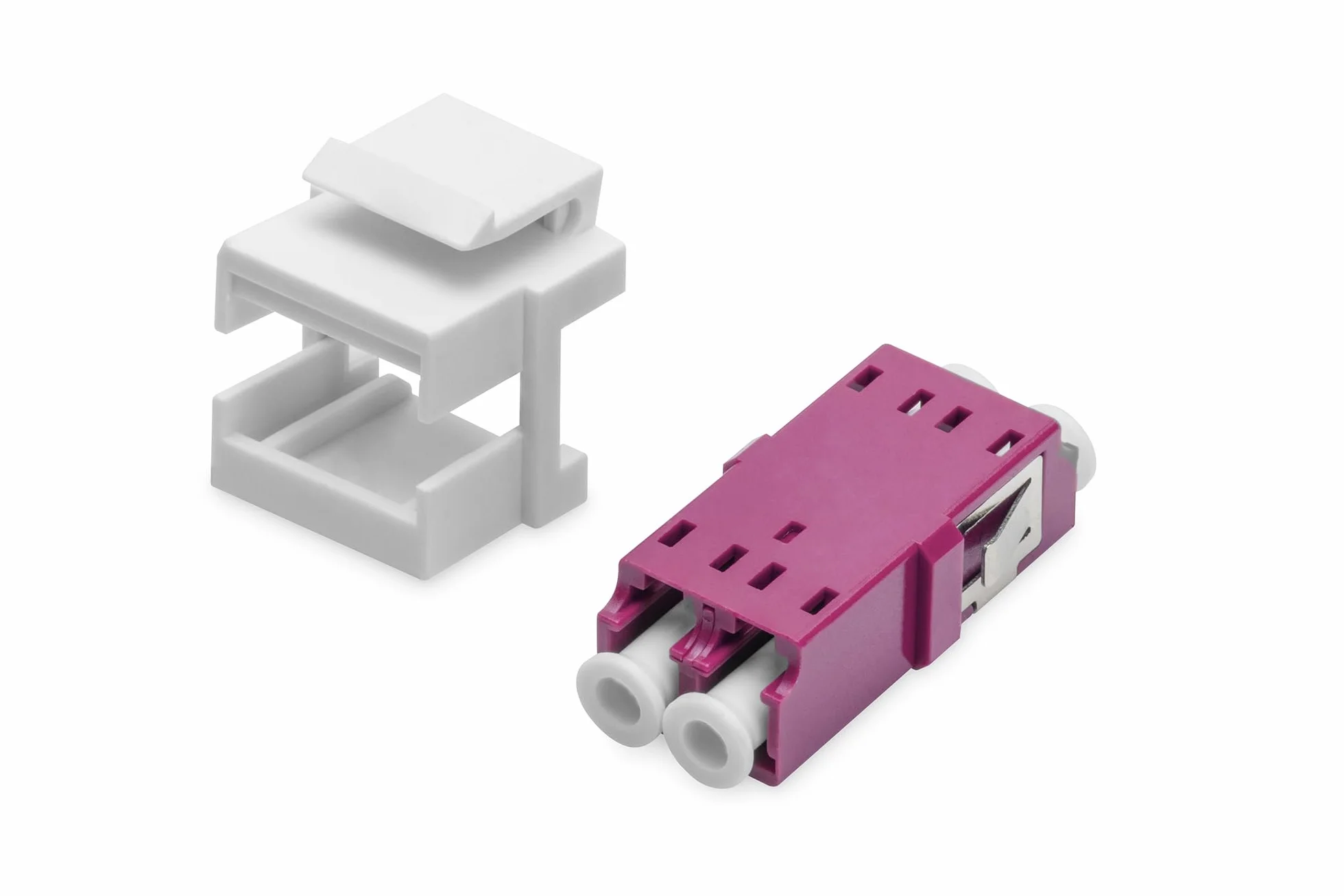 DIGITUS Keystone Modulo Fibra Ottica LC/LC Duplex OM4 Multimodale Viola/Bianco