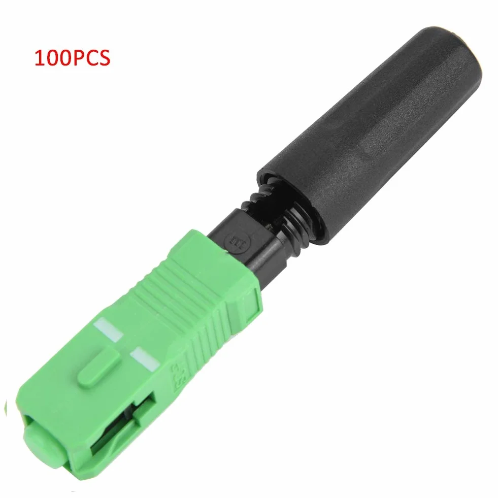 Connettori Fibra Ottica SC/UPC Monomodale 100 Pezzi FTTH Montaggio Rapido 58mm