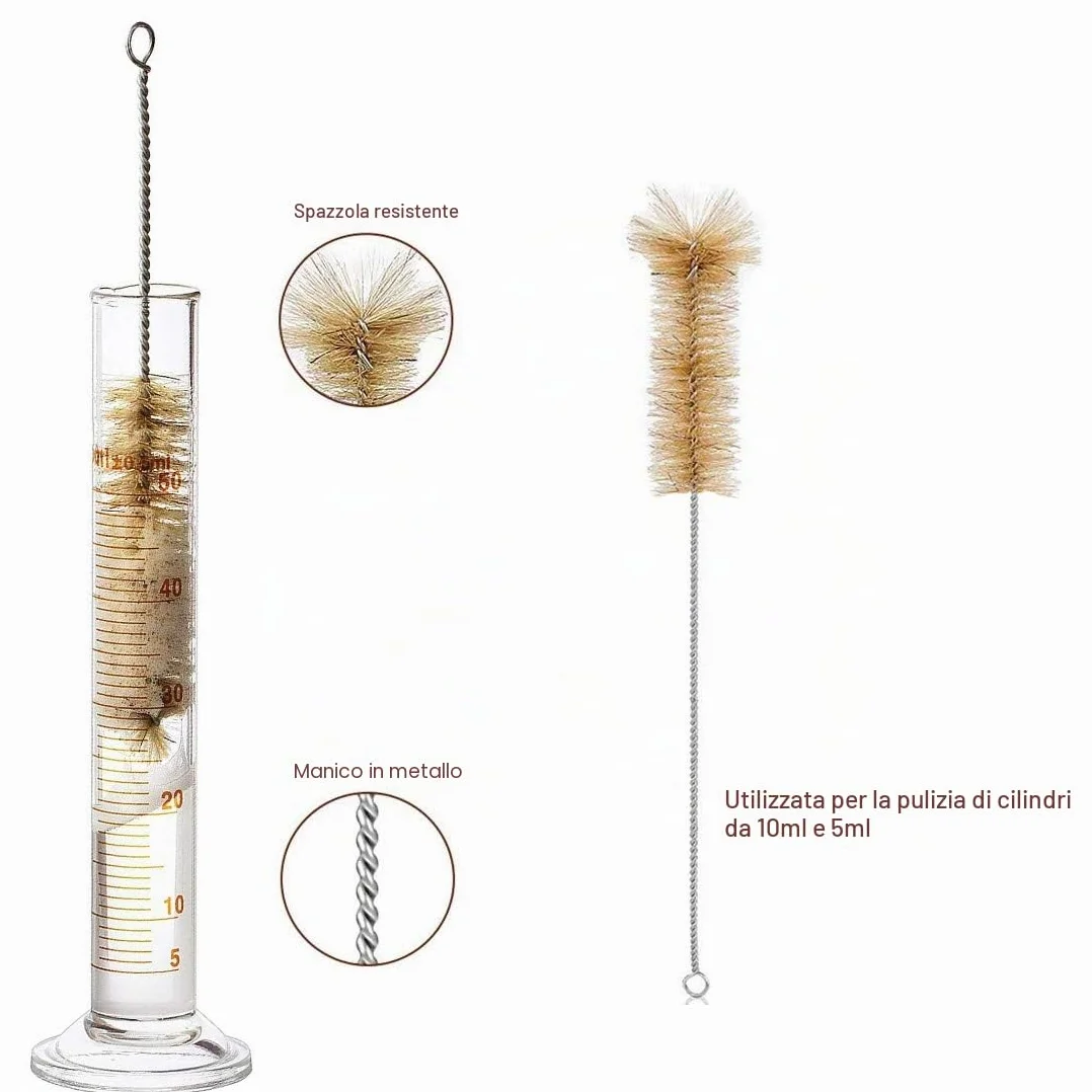 JESSTOLO 50ml Erlenmeyer Becher Cilindro Graduato Vetro Borosilicato con Contagocce Spazzolini Barra Agitazione