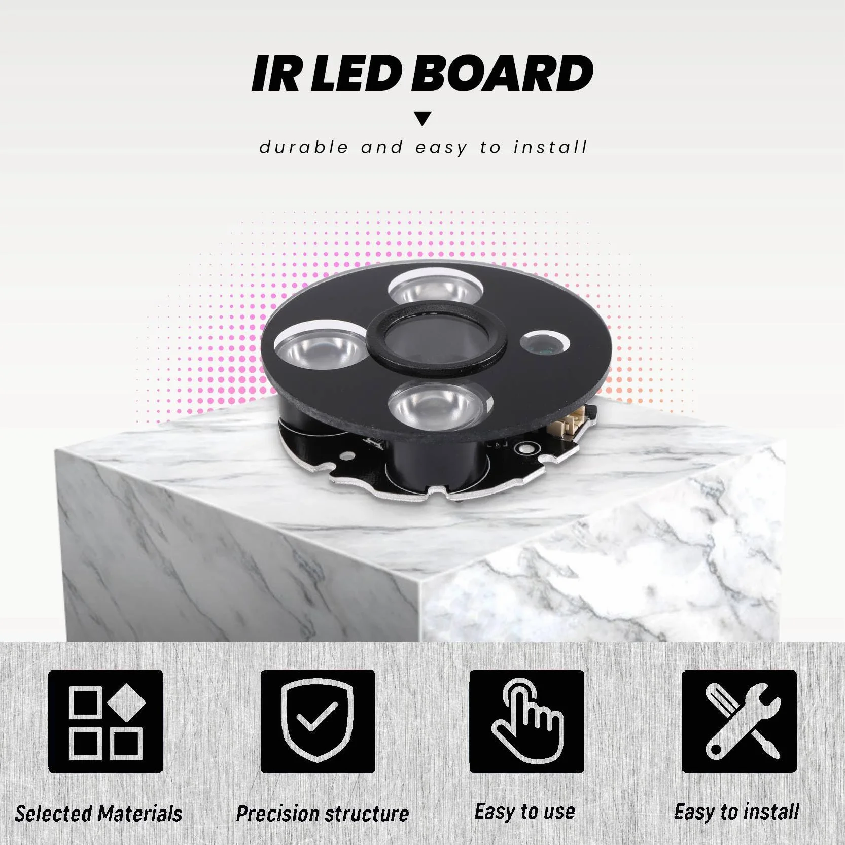 Faretti a infrarossi 53mm LED IR per telecamere CCTV visione notturna