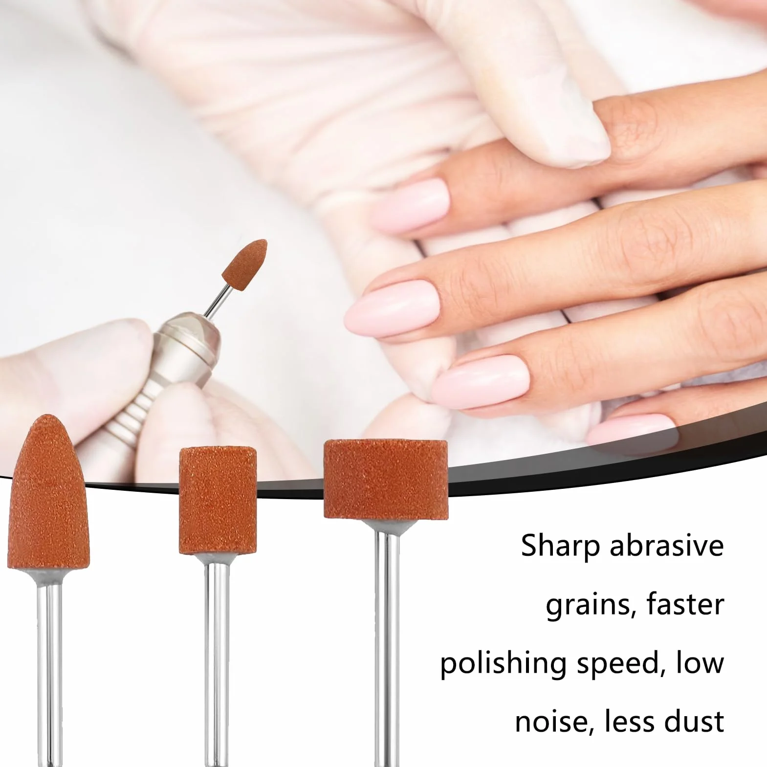 Set 42 punte abrasive corindone per Dremel avvitatore a batteria inserti abrasivi vetro pietre preziose