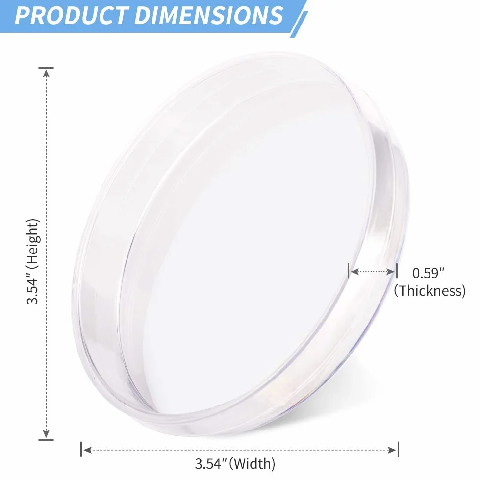 20 Pcs Plastica Piastra di Petri,Set Di Piastre Di Petri In Plastica Sterile Da(90 mmx15 mm) Con Coperchio,Ventilate Fornito Con 20 Pipette Di Trasferimento In Plastica(3ml)
