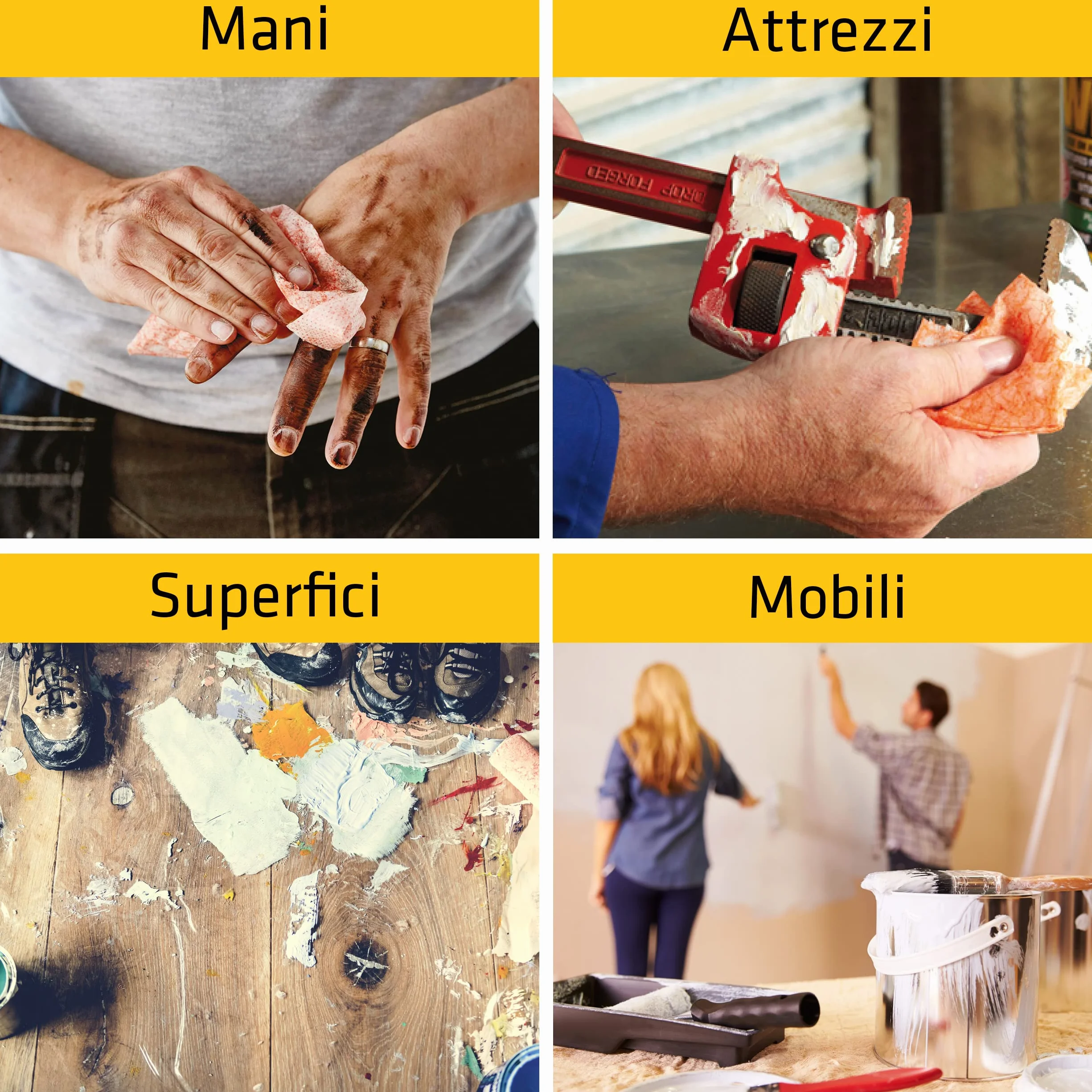 SIKA SikaCleaner-350H Salviette detergenti multiuso 70pz Rimuovono colla grasso e olio