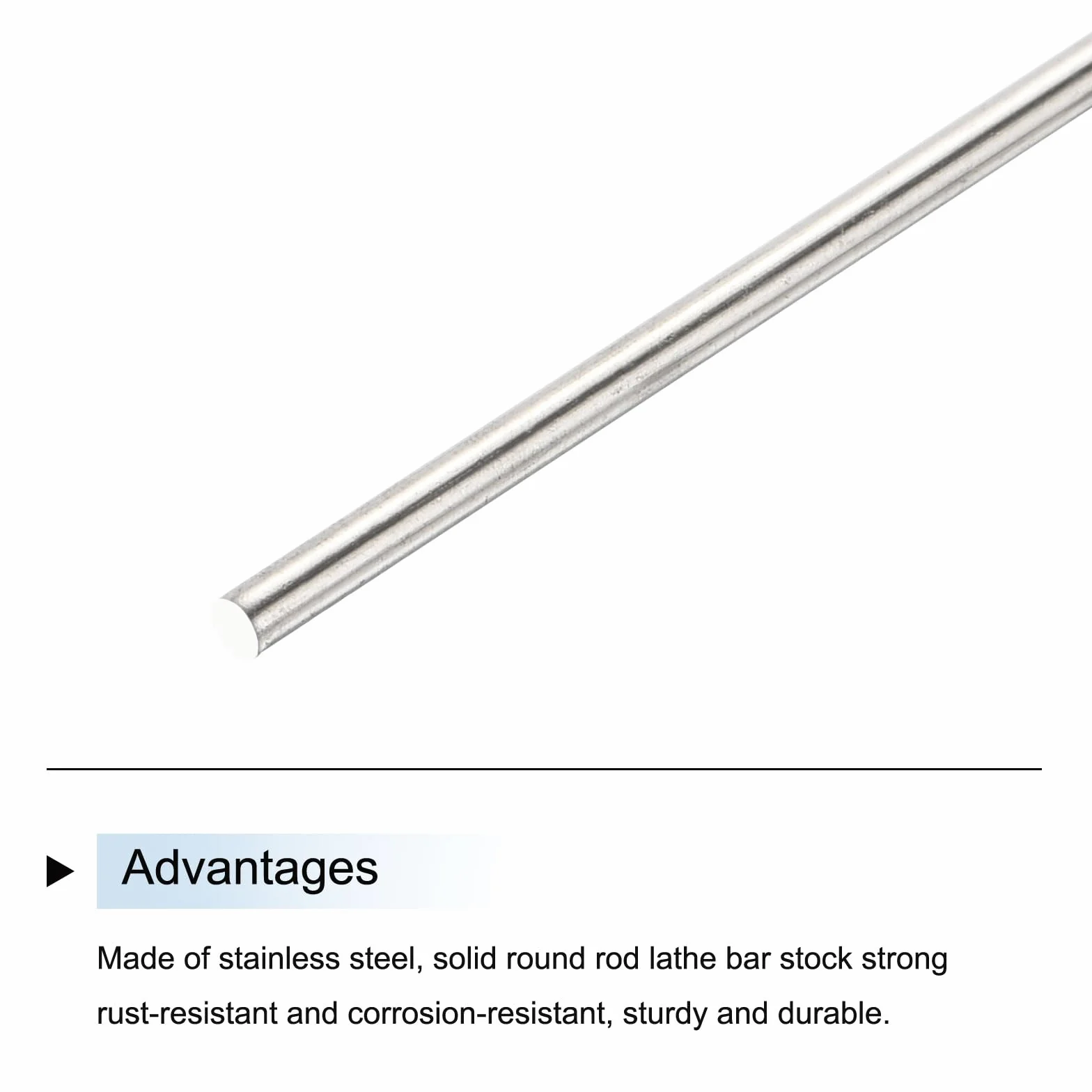QUARKZMAN Asta Rotonda In Acciaio Inossidabile 2mm x 400mm Barre Metalliche Piene 10pz