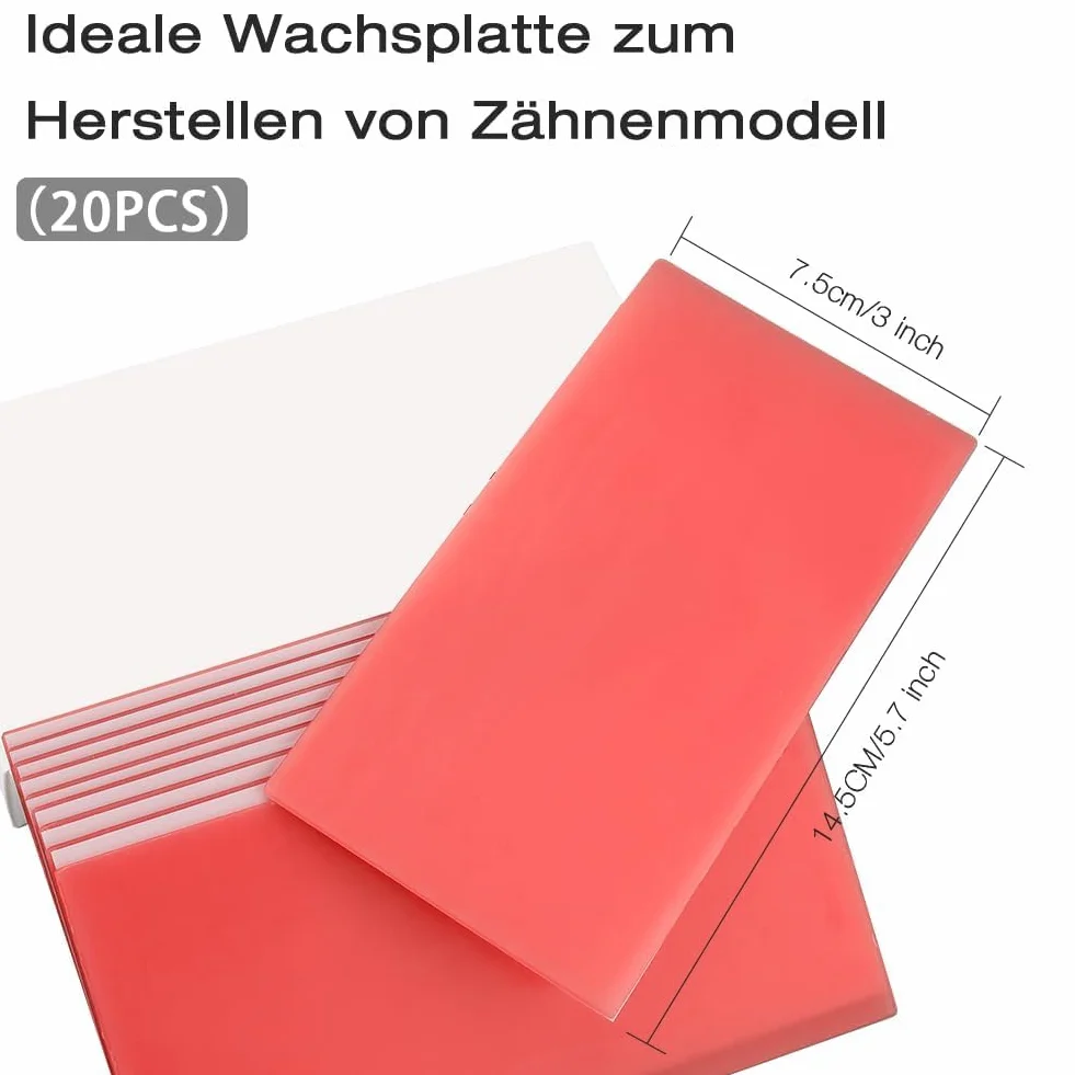 Cera dentale in nylon sottile non restringente 1 mm rosso/rosa 20 fogli
