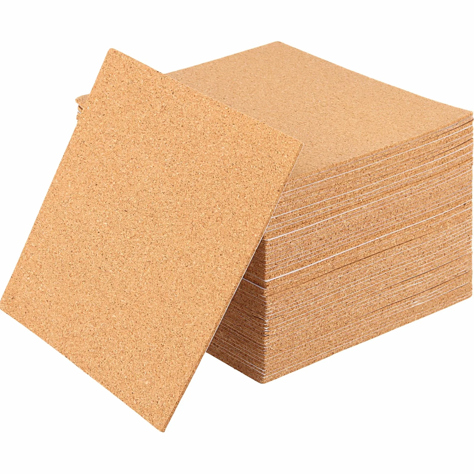 FUNSUEI Sottobicchieri in Sughero 15x15 cm 2 mm per Tazze da Caffè Vino Tè autoadesivi