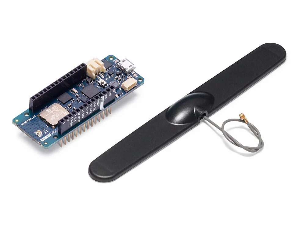 Arduino MKR WAN 1310 with Dipole Antenna [ABX00039] - Scheda LoRa con antenna a dipolo, ideale per progetti IoT a lungo raggio, automazione e applicazioni connesse con Arduino IDE.