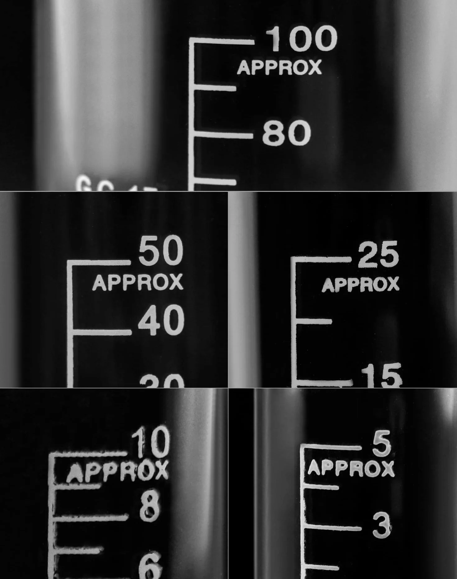 QWORK® 5 Pezzi Becher Graduato in Vetro Borosilicato 3.3, 5ml-100ml Misurino per Laboratorio