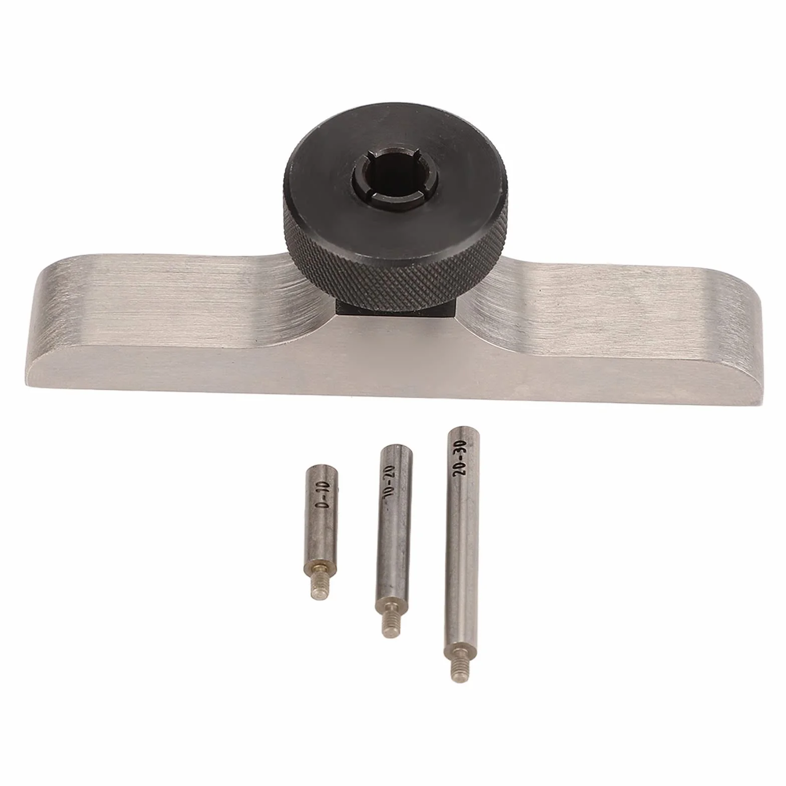 Base con Indicatore di Profondità Supporto Micrometro Aste Prolunga 3 Pezzi Acciaio Inossidabile Temprato 103x17 mm