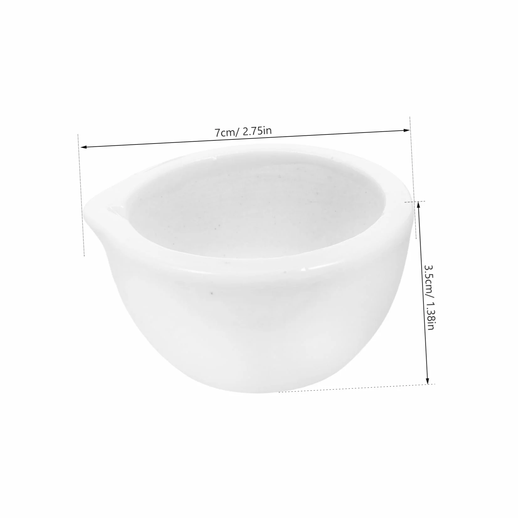 Garneck Mini mortaio in porcellana con pestello, piccolo mortaio da 60 mm, ideale per macinare spezie ed erbe aromatiche, con pratico beccuccio per una facile maneggevolezza