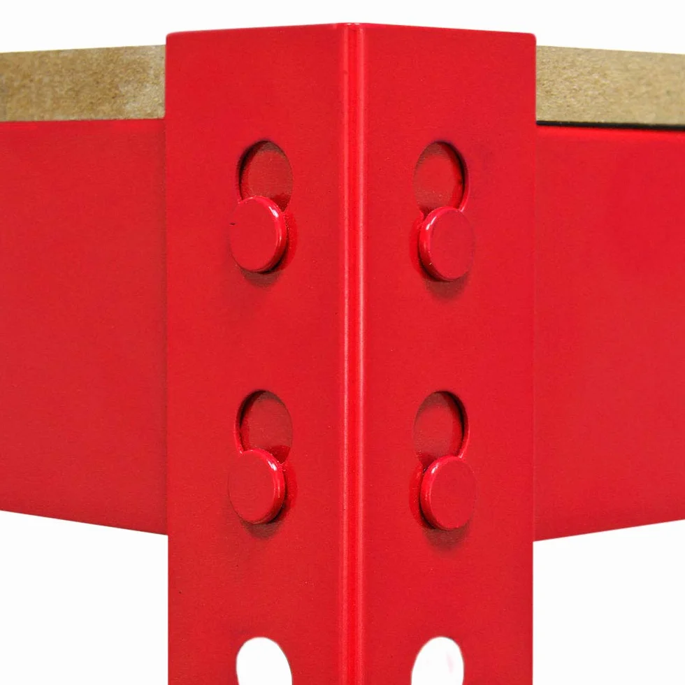 Monster Racking - Tavolo da Lavoro Q-Rax Banco ad Incastro in Acciaio Senza Bulloni 120cm x 60cm x 90cm - Rosso