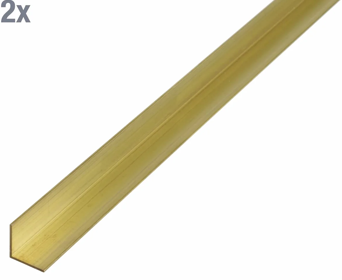 Alberts Profilo angolare in ottone 1000 x 20 x 20 mm set da 2