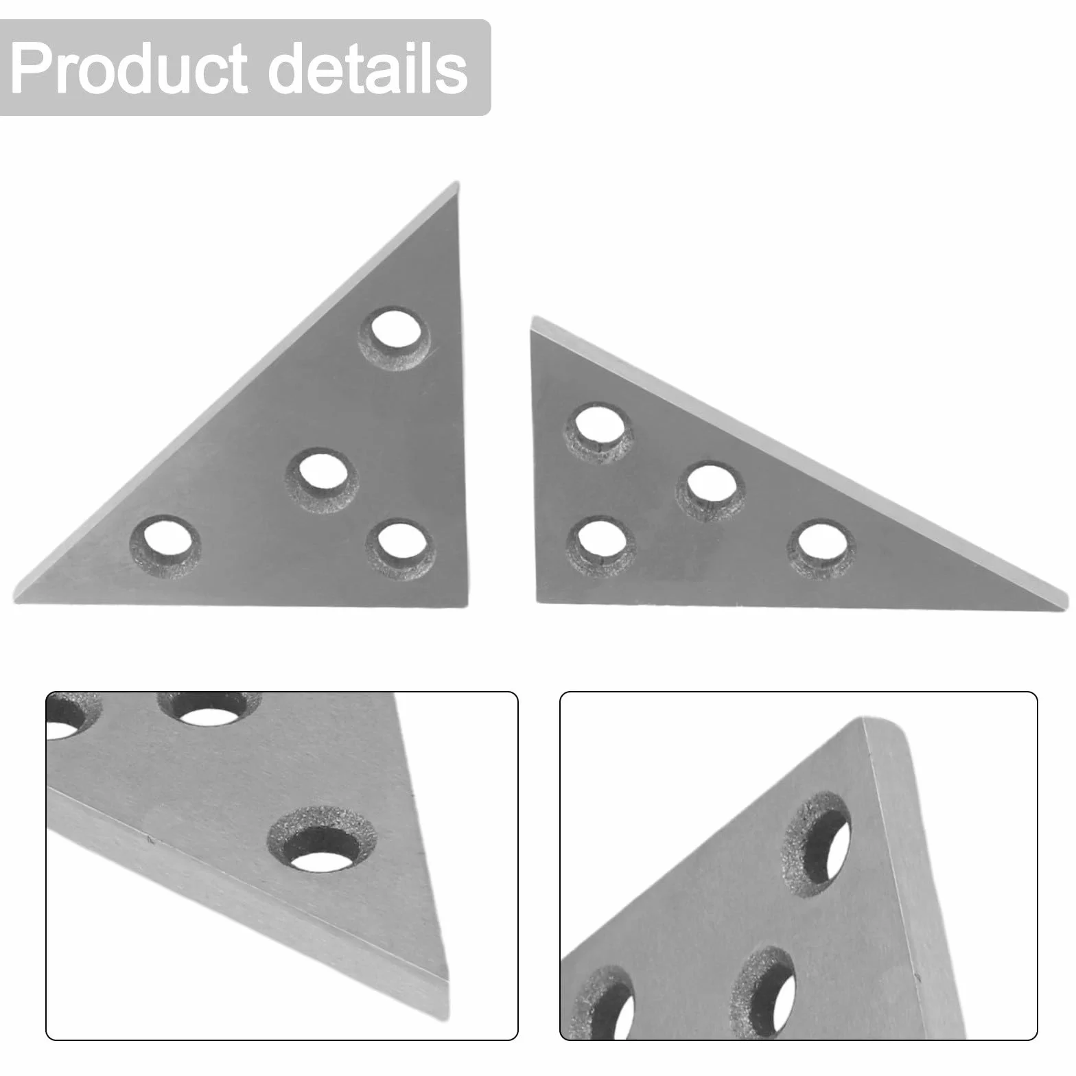 Set di 2 blocchi angolari con 30-60-90 e 45-45-90 gradi per utensili di precisione in metallo piastre angolari per ingegneria e uso in officina