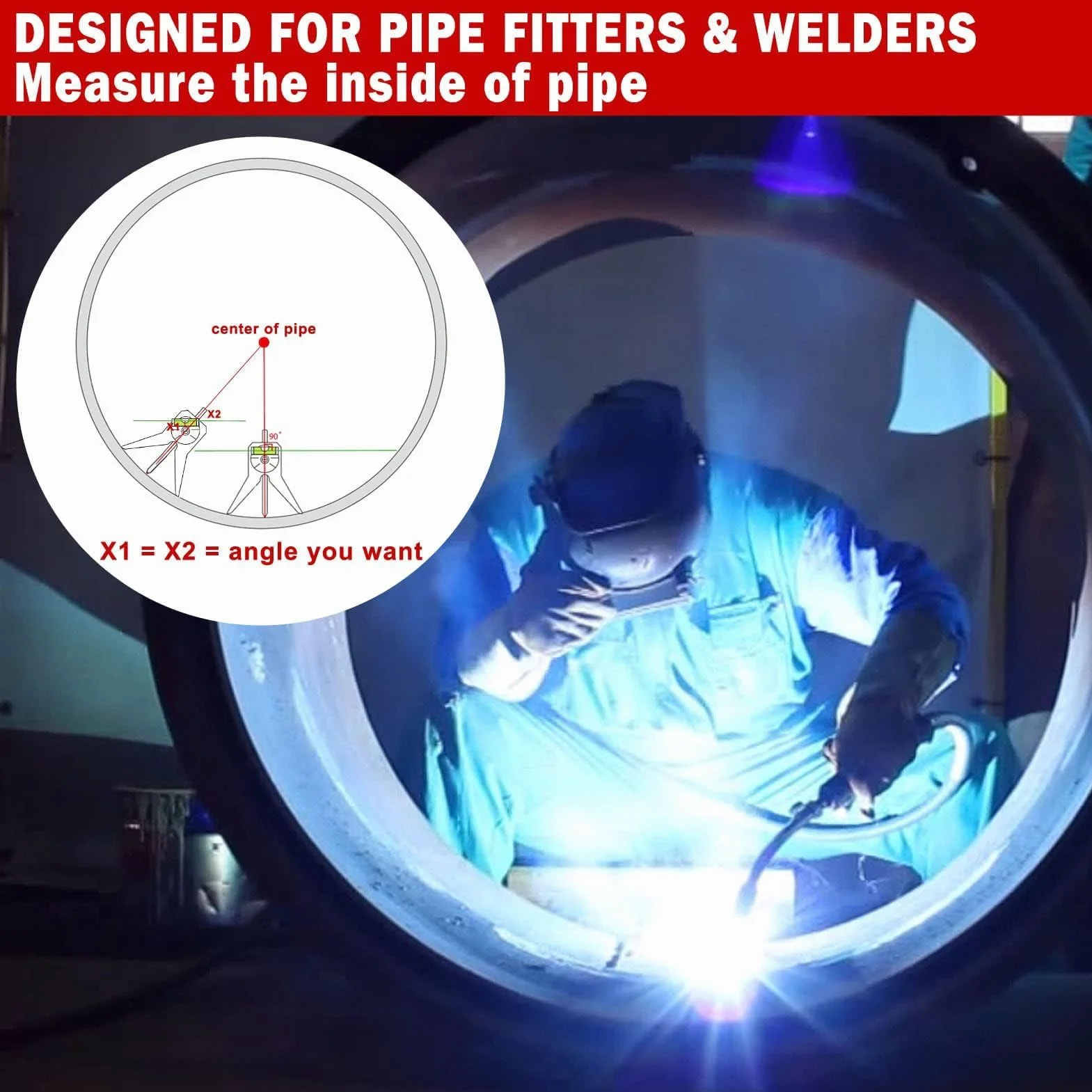 Pipe Center Finder Y Type Base, Pipefitter Centering Tool