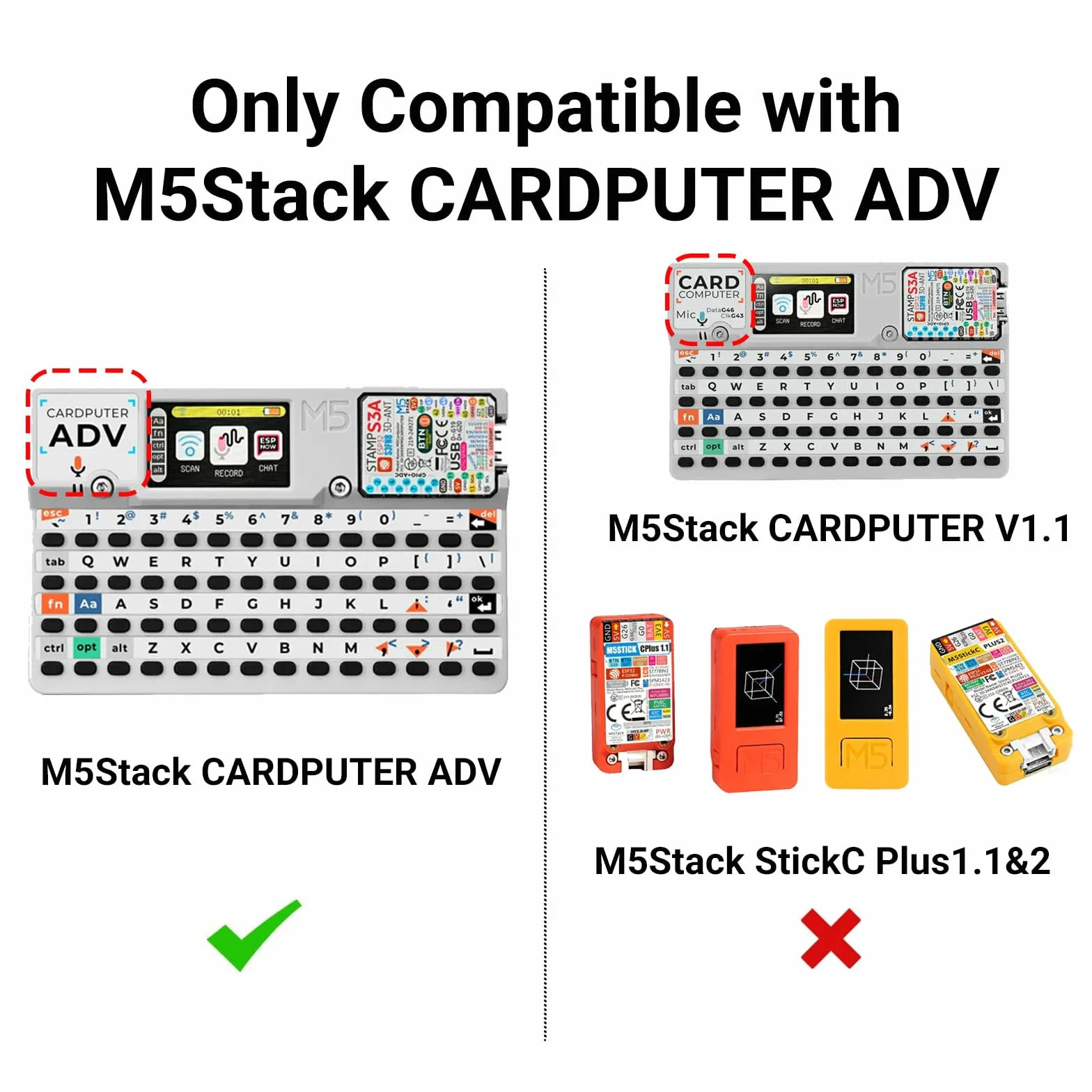 M5Stack Cardputer ADV Scheda di sviluppo RF 2 in 1 NRF24 CC1101 2,4 GHz 433 MHz