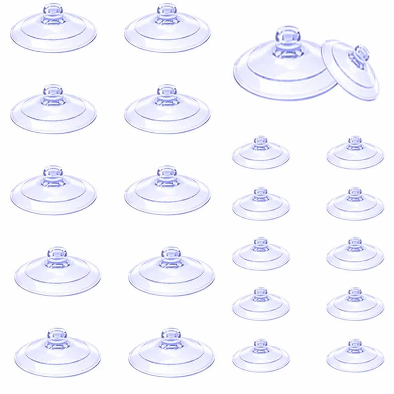 Confezione da 20 ventose in plastica trasparente senza ganci da 20 mm e 40 mm per la decorazione e l'organizzazione della casa, finestra, bagno, scrivania, vetro