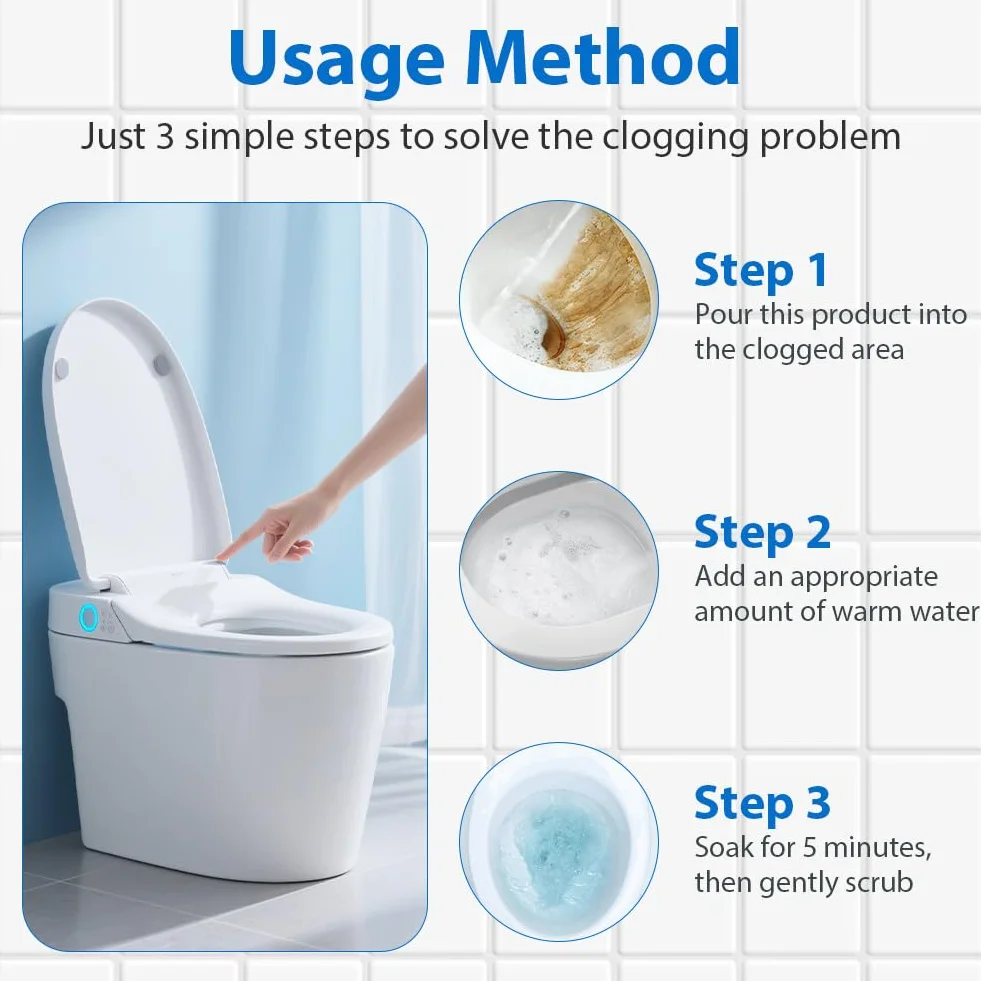 Powerful Pipe Dredging Agent, Powerful Quick Cleaning Drain Toilet Cleaner Tool, Disincrostante for Scarichi, Capelli, Kitchen and Toilet Pipelines