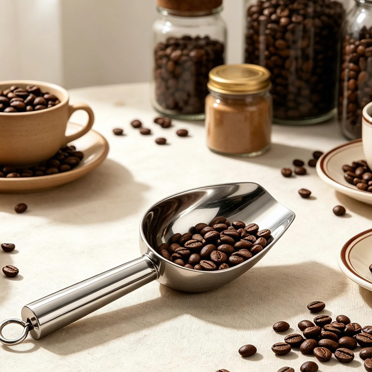 Paletta per Ghiaccio in Acciaio Inox Paletta per Farina Pala Ghiaccio per Ghiaccio, Farina, Caffè,Alimenti,Dolci Paletta Dosatrice per Cucina, Bar, Buffet,Festa Food Scoop