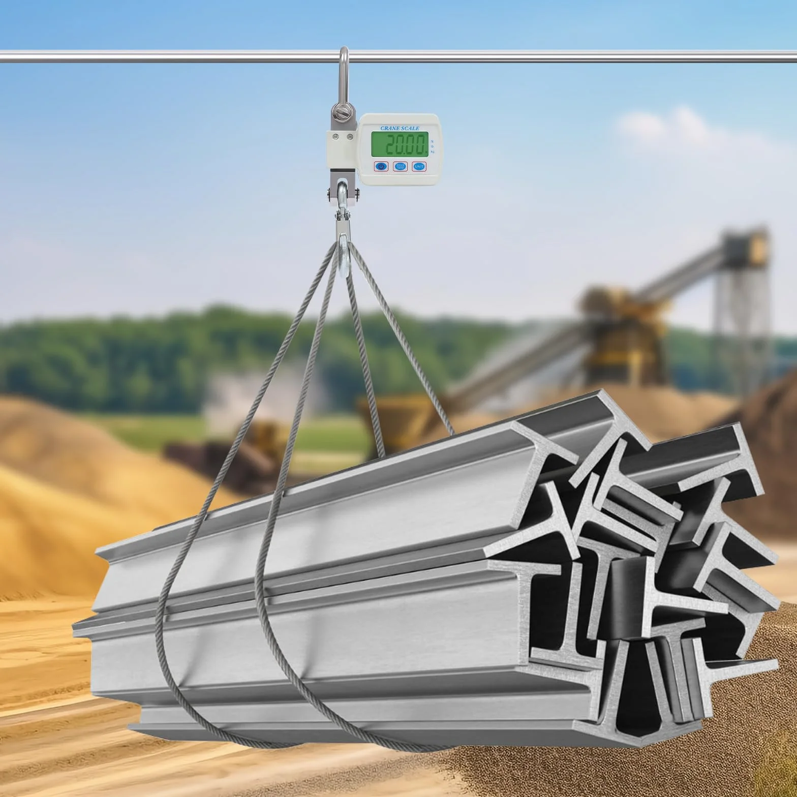 Bilancia sospesa elettronica 500 kg con telecomando gancio professionale ricaricabile