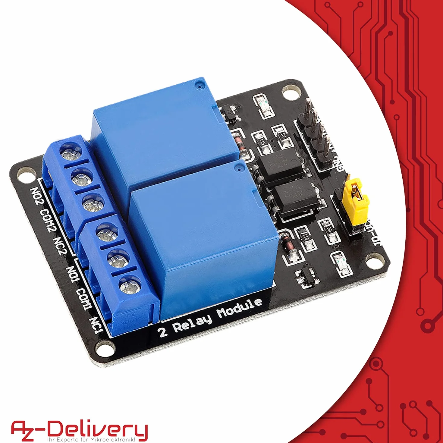 AZDelivery Modulo Relay 5V a 2 canali con optoaccoppiatore Low-Level-Trigger compatibile con Arduino incluso un E-Book!