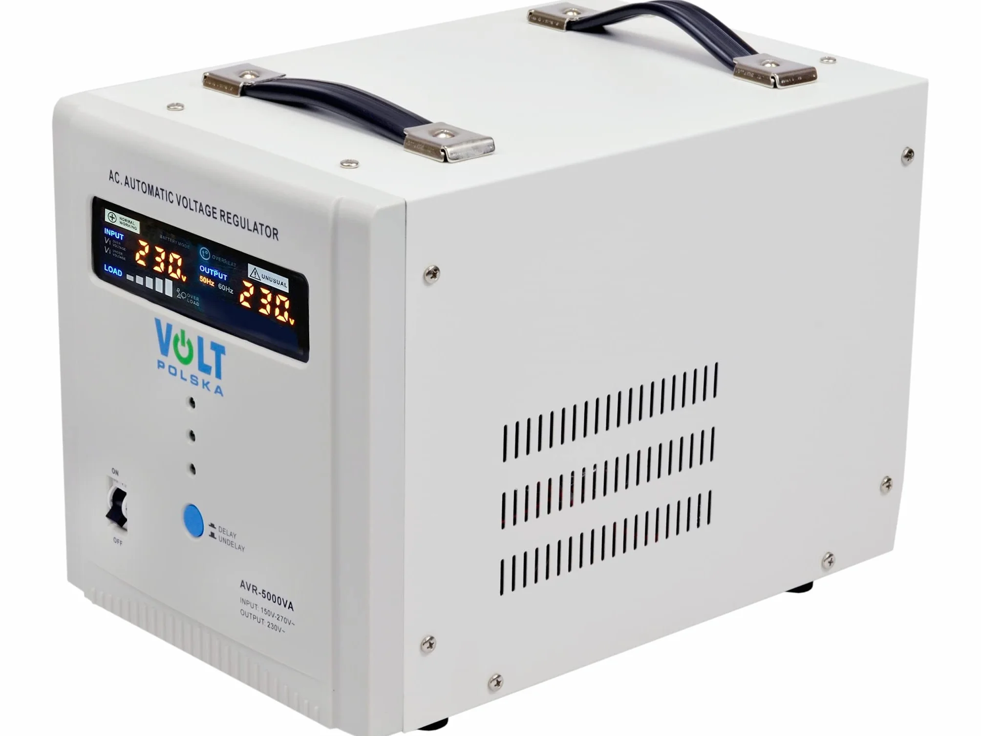 Volt Polska Stabilizzatore di tensione con UPS e AVR 5000VA, 230V, 3000W, 6250W, Compatto
