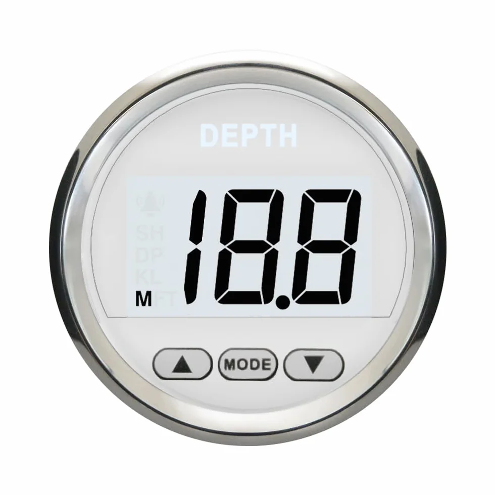 ELING Misuratore di profondità digitale 52 mm display 2 pollici retroilluminazione bianca per yacht
