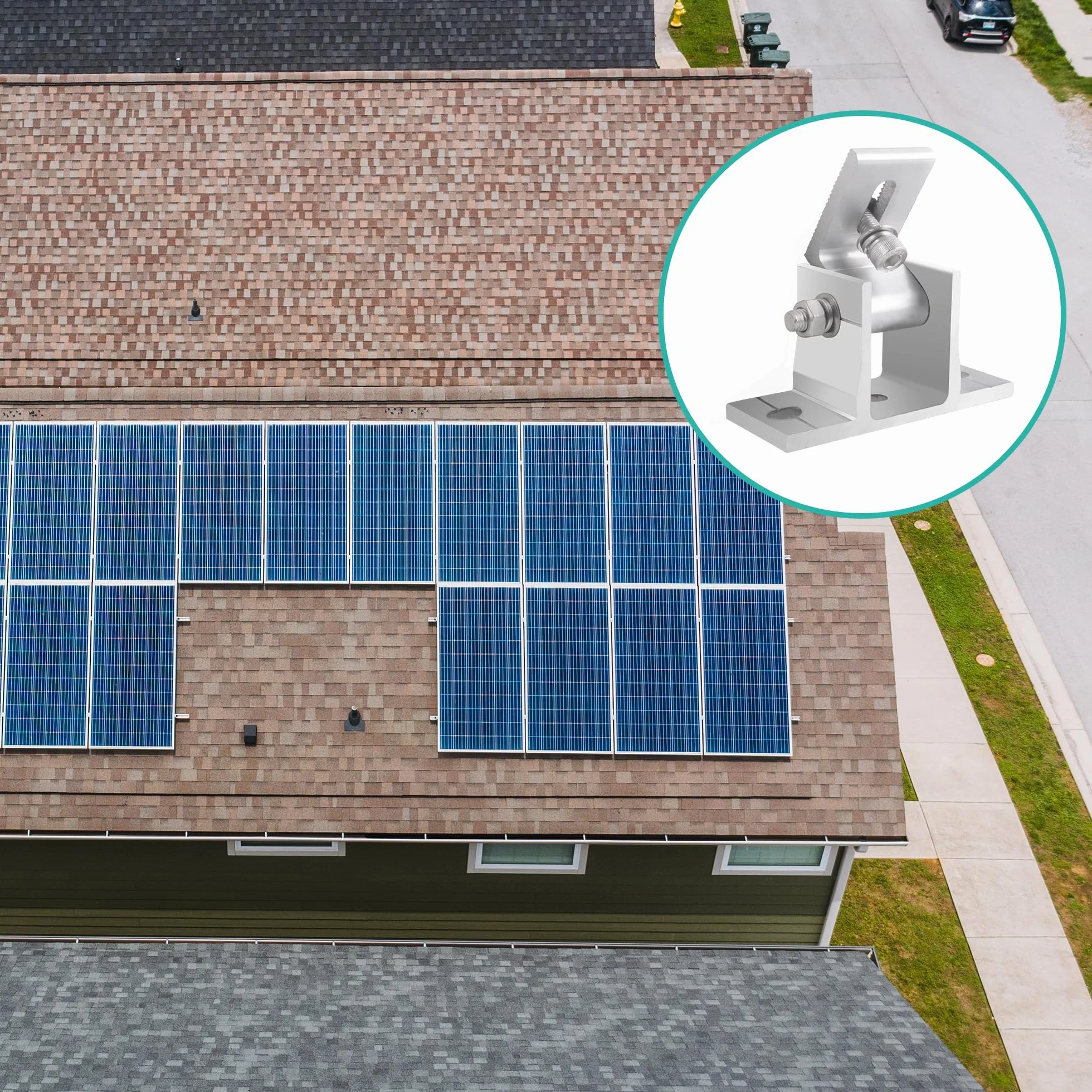 Staffe Pannelli Fotovoltaici Regolabili 0-60° per Camper Barca Tetto