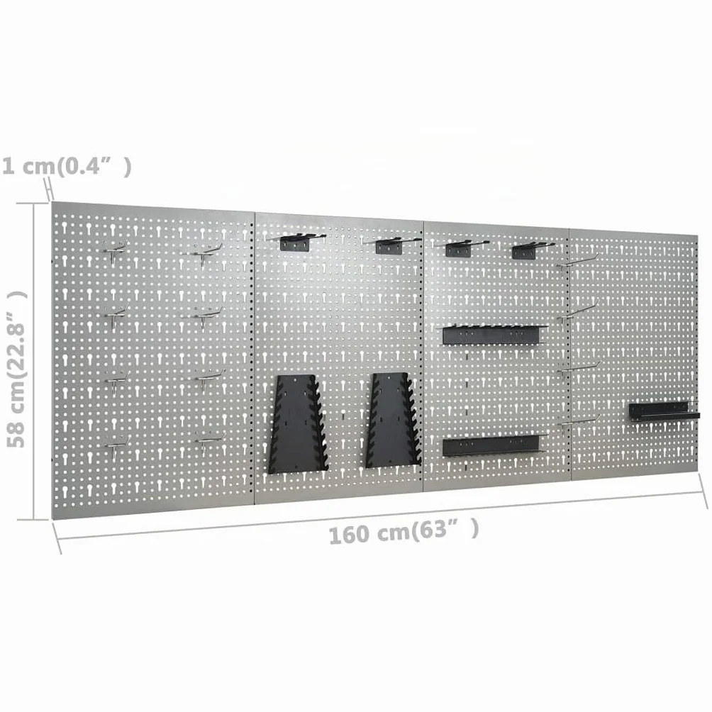 vidaXL Banco da Lavoro con 4 Pannelli a Parete Officina Fai da Te Garage Attrezzi Ferramenta Articoli Attrezzature Tavolo Falegname Bancone Bricolage