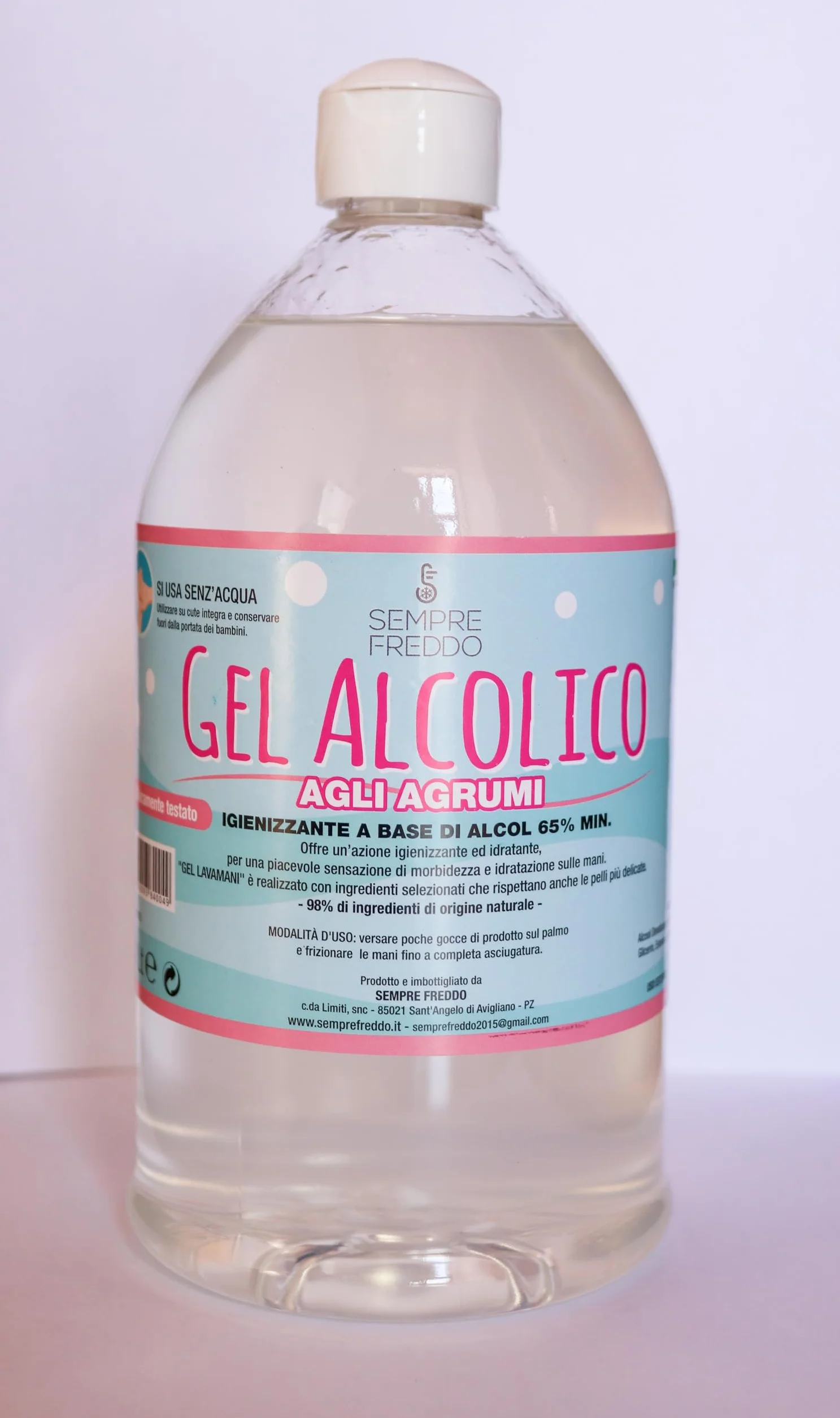 IGIENIZZANTE MANI GEL AGLI AGRUMI 1LT 65%