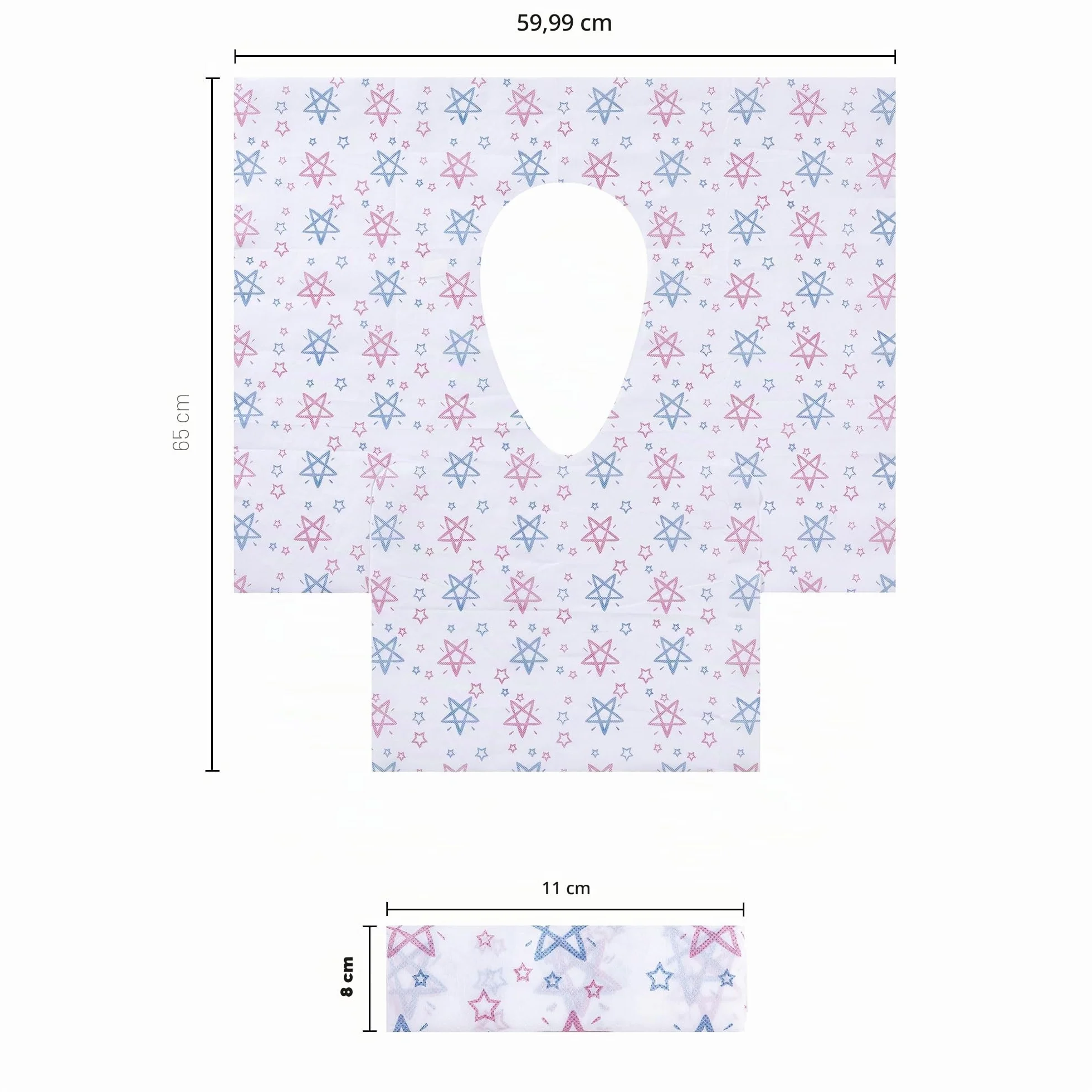 Copriwater Monouso Antibatterico 65x60 cm Impermeabile Portatile WC Cover 30 Pezzi
