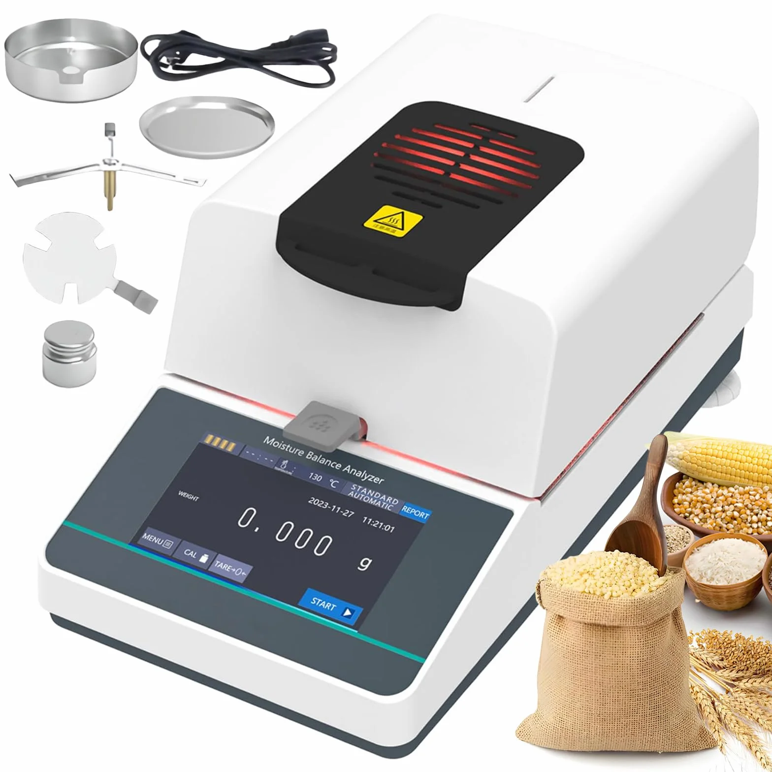 Analizzatore di Umidità Digitale MBA1102 110g 0.01g Alogeno Touch Screen RS232