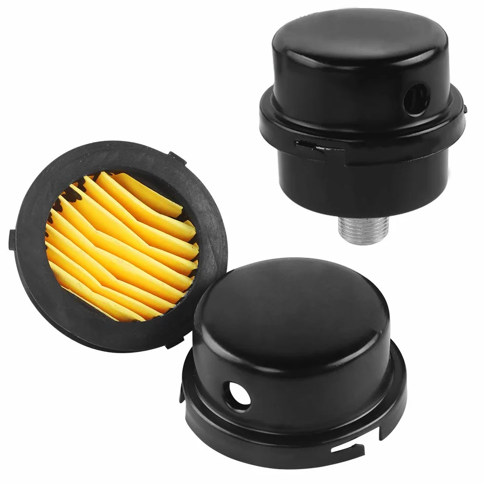 Silenziatore per compressore d'aria Filtro aspirazione metallo nero filettato 3/8" 16mm