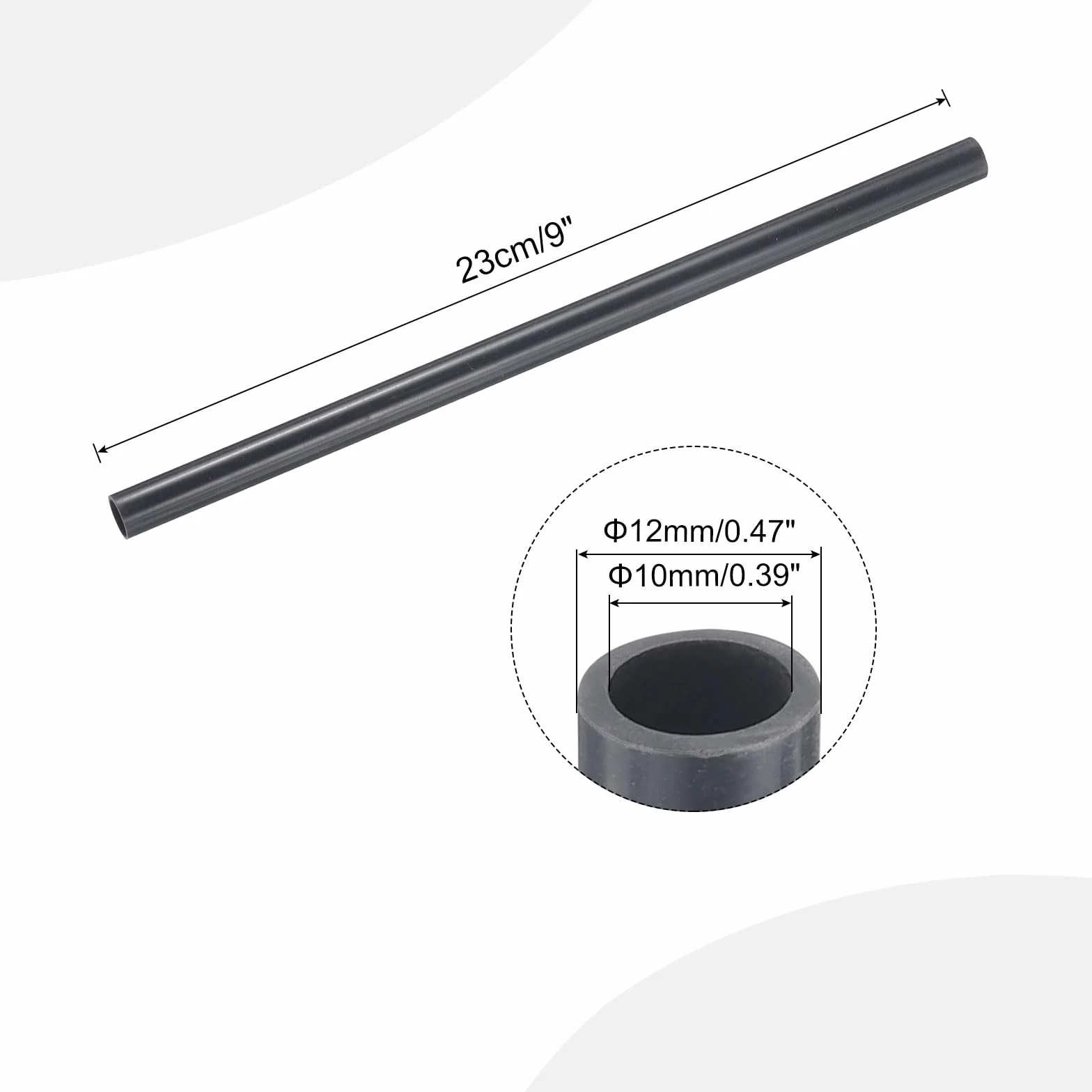 Tubo in PVC diametro 10 mm lunghezza 0,23 m rotondo grigio scuro