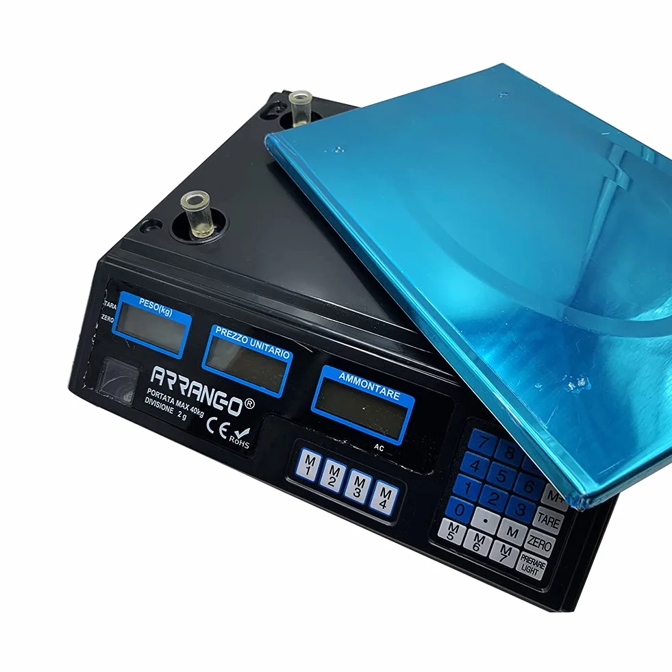 Bilancia Elettronica Digitale Professionale 5g-40kg Acciaio Inox