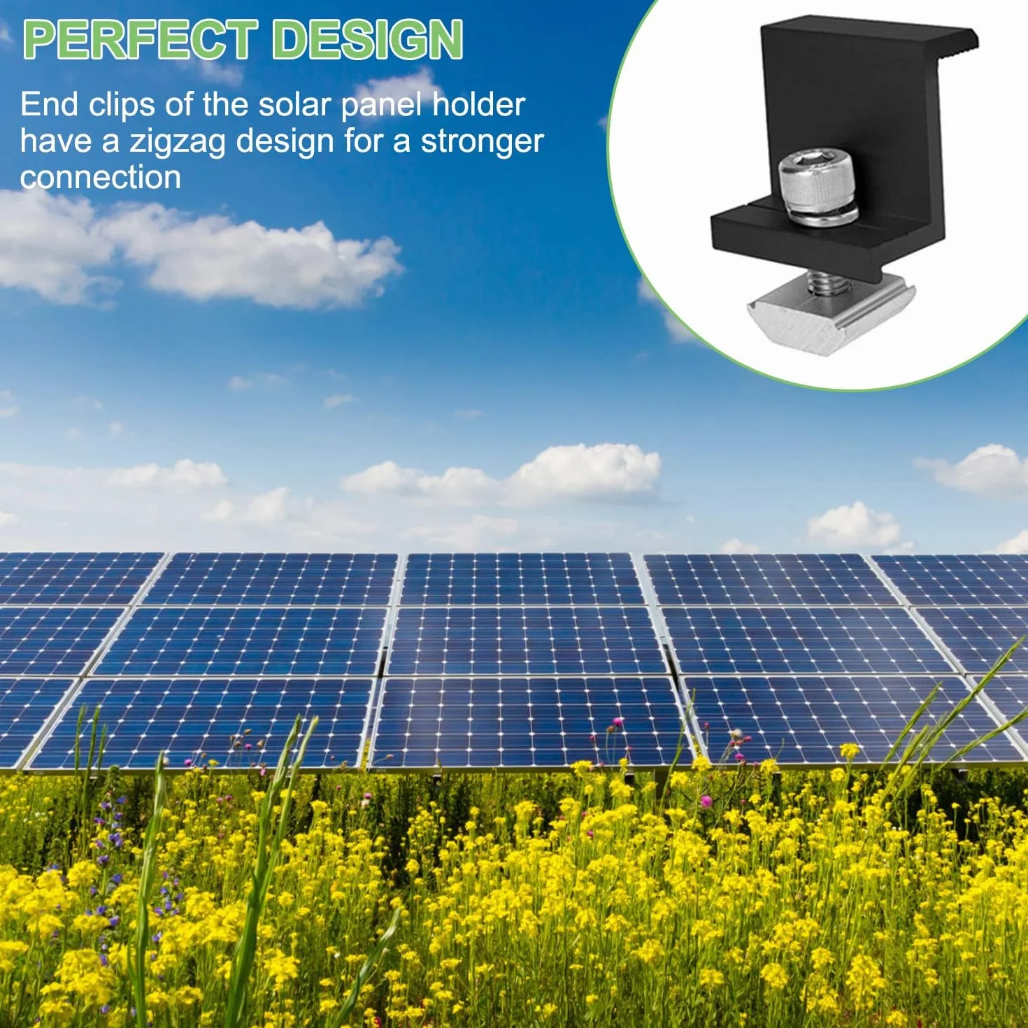 20 Pezzi Solare Staffa per Pannello, 30 mm Staffa Z di Montaggio per Pannello Solari, Kit Staffe Fotovoltaico, con Chiave Esagonale, Per Installazione del Tetto, Boat