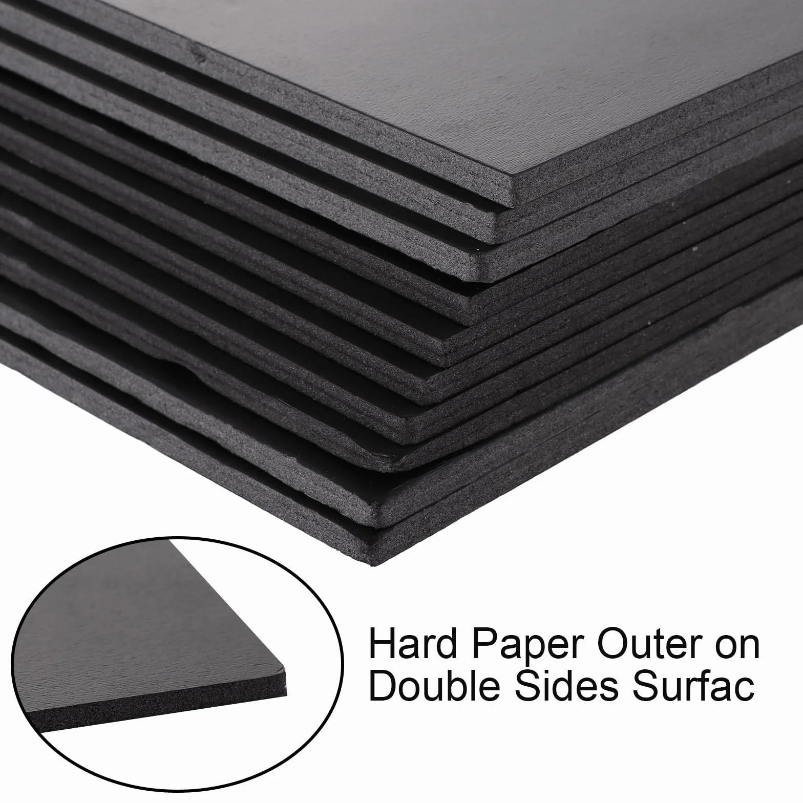 Pannelli in schiuma di polistirolo 255 x 200 mm, spessore 5 mm, Confezione da 10, nero per modellismo