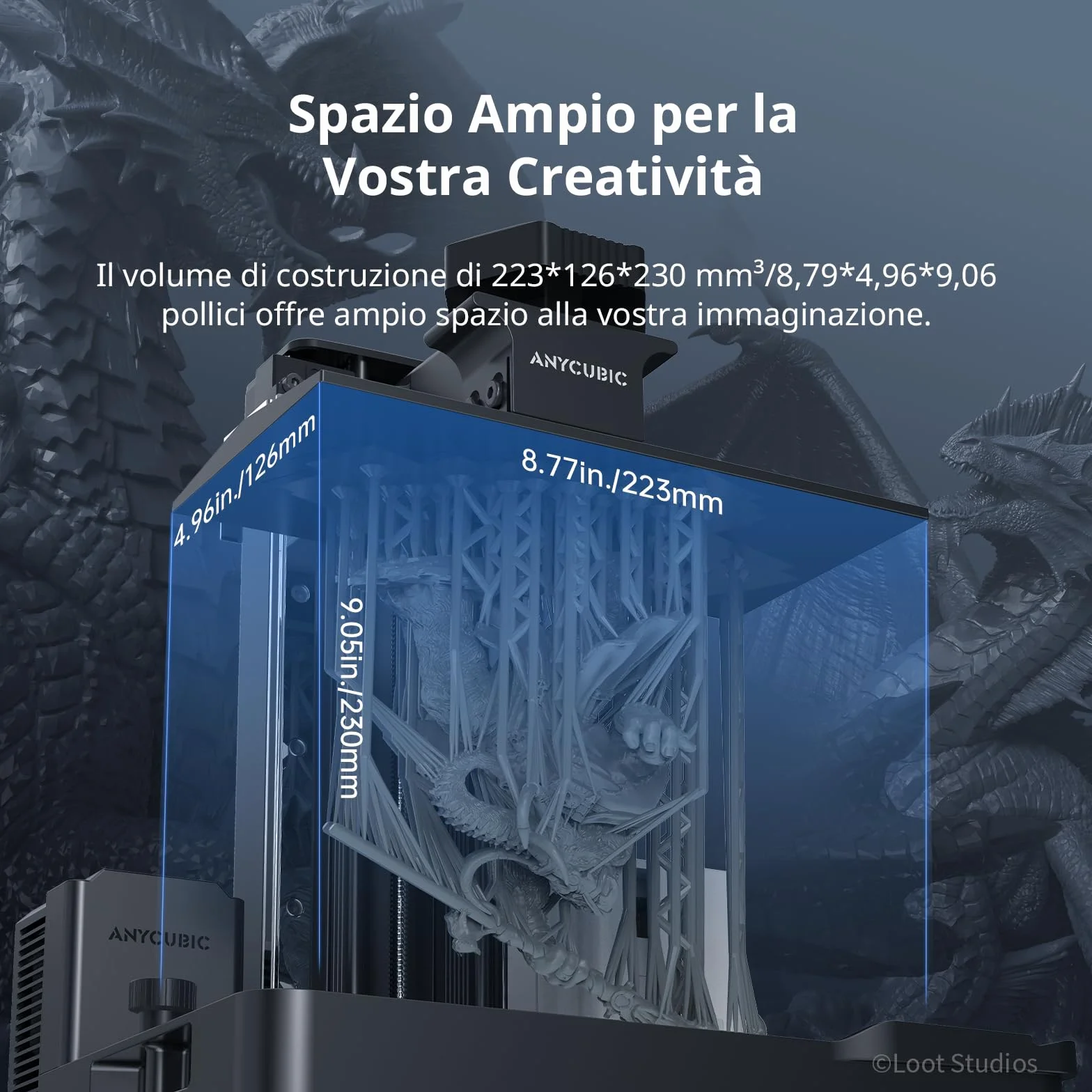 ANYCUBIC Photon Mono M7 Pro Stampante 3D Resina, 170 mm/h Stampa Veloce, 10,1” LCD 14K ad Alta Risoluzione con COB LighTurbo 3.0, Sistema di Stampa Intelligente, Volume di Costruzione 230*223*126 mm