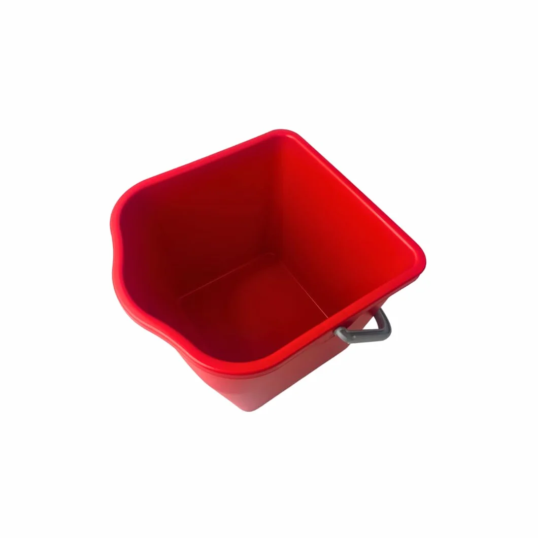 Secchio per mocio e carrello da lavoro rosso 15 litri -pulizia