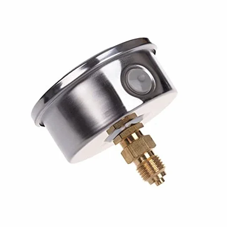 Manometro glicerina attacco assiale, in acciaio inox IP65 63 mm con connettore posteriore, 1/4 glicerina (0-4 bar)