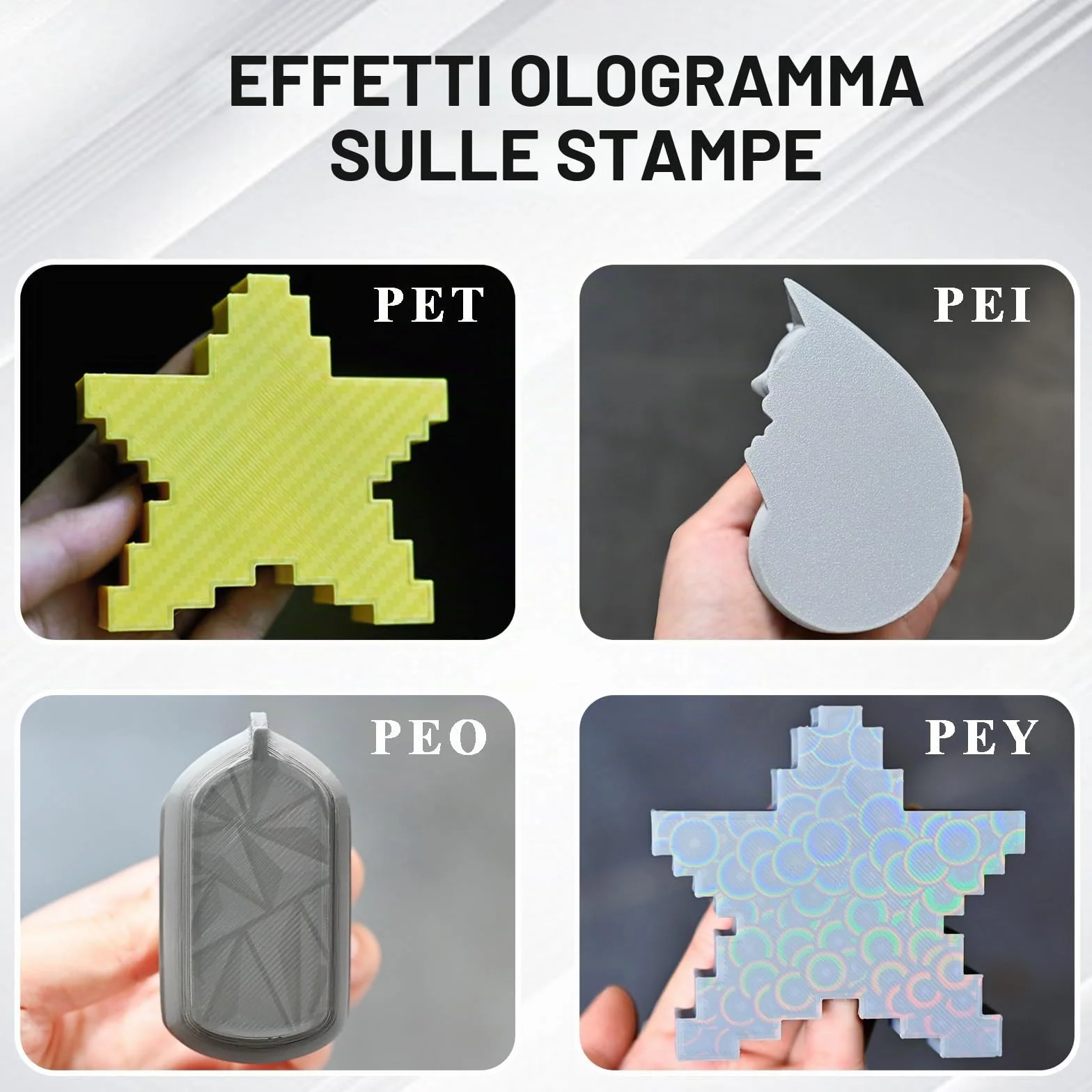 Piatto di PEI Testurizzato Flessibile 235x235 mm per Stampante 3D Ender 3/3 Pro/V2/Neo, Neptune 3 Pro, SV05