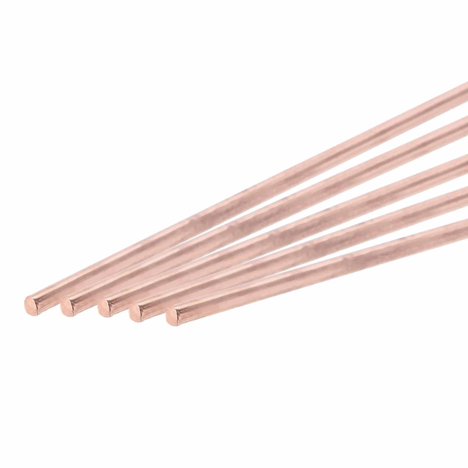 QUARKZMAN Confezione da 5 barre rotonde in rame puro 2 mm/0,08 pollici, diametro 250 mm/10 pollici, asta in rame massiccio, per artigianato in metallo, hobby